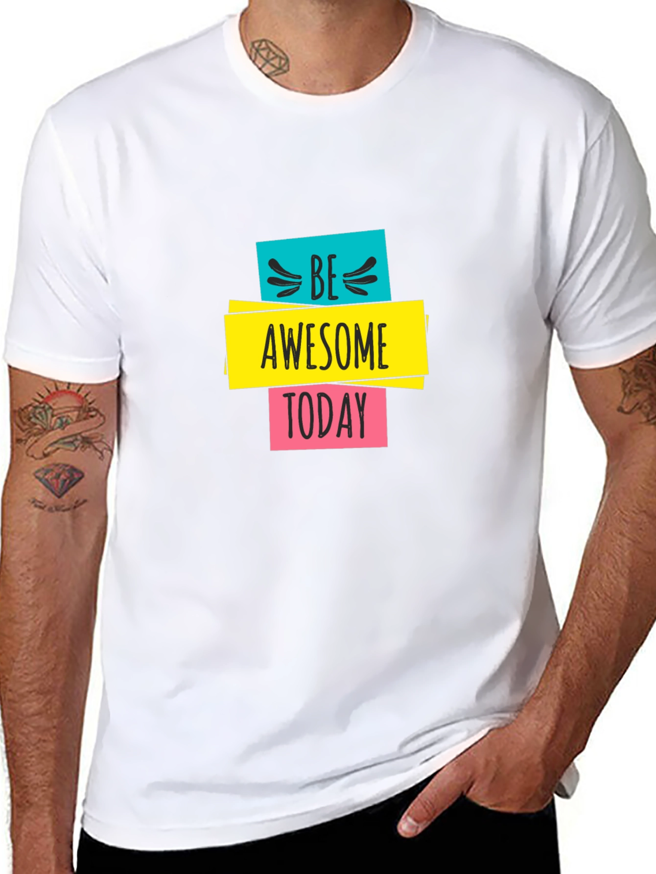 Be Awesome Today Graphic Black T-Shirt