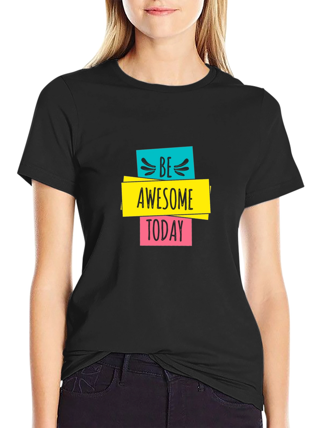 Be Awesome Today Graphic Black T-Shirt