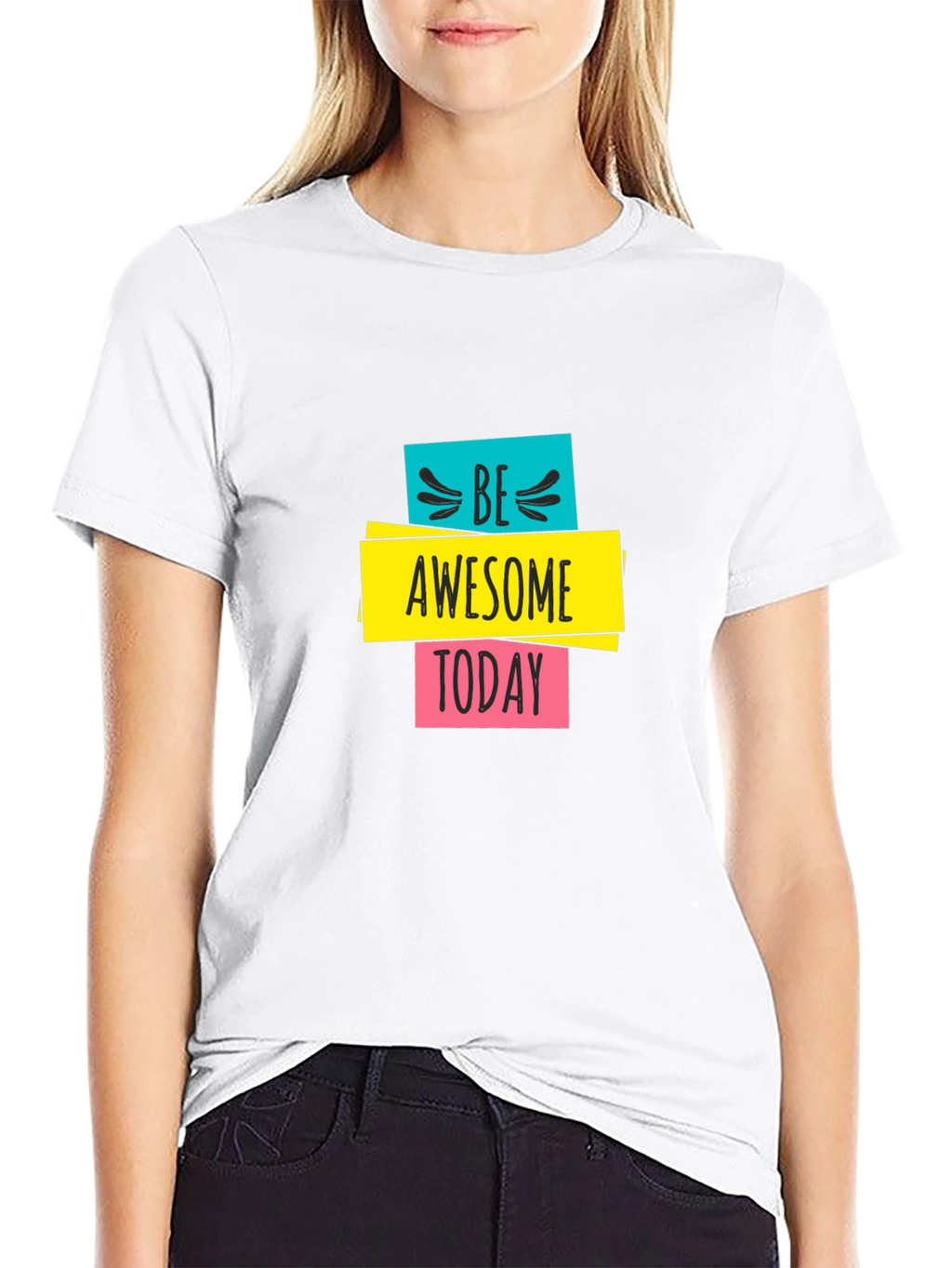 Be Awesome Today Graphic Black T-Shirt