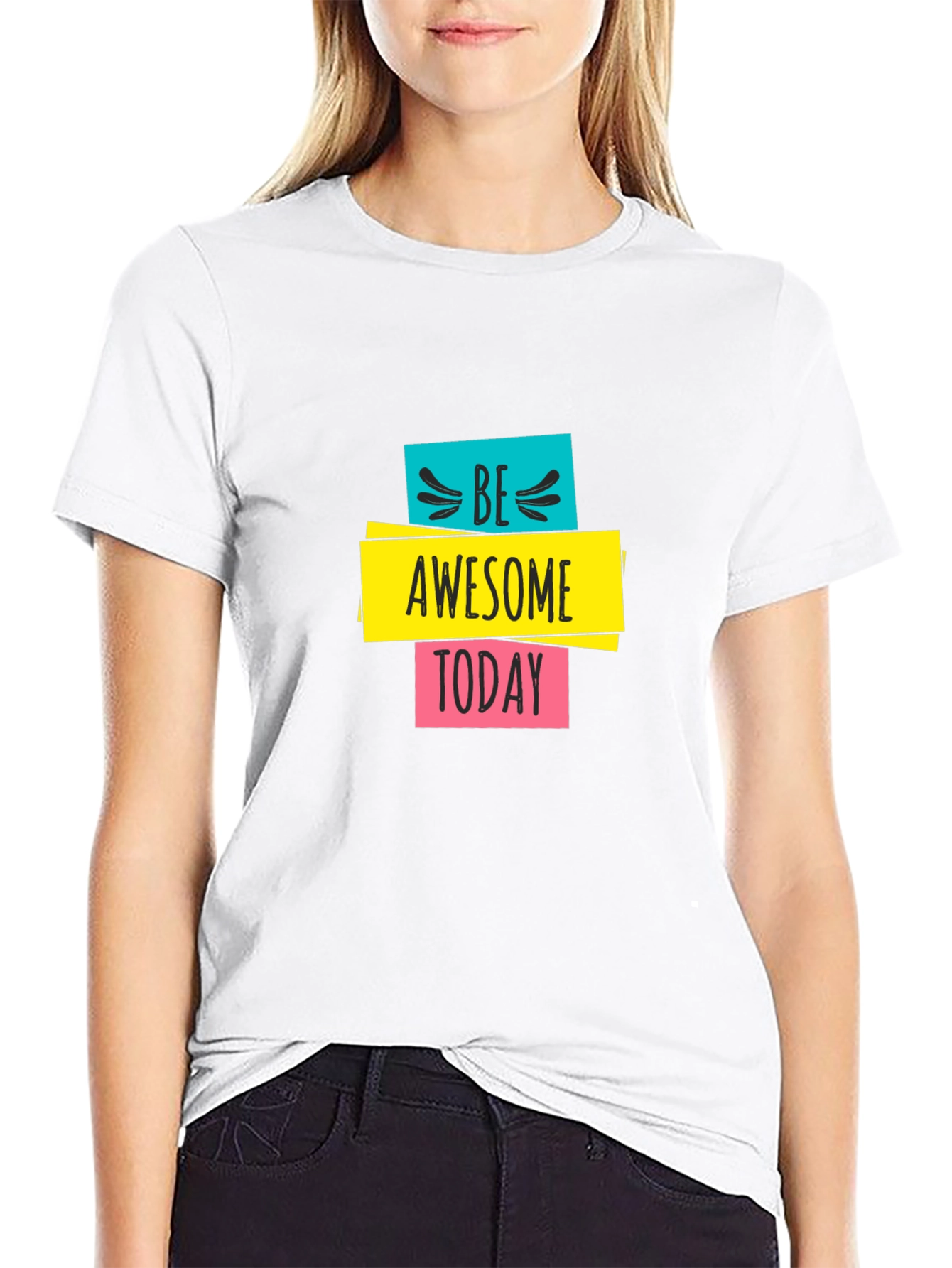 Be Awesome Today Graphic Black T-Shirt