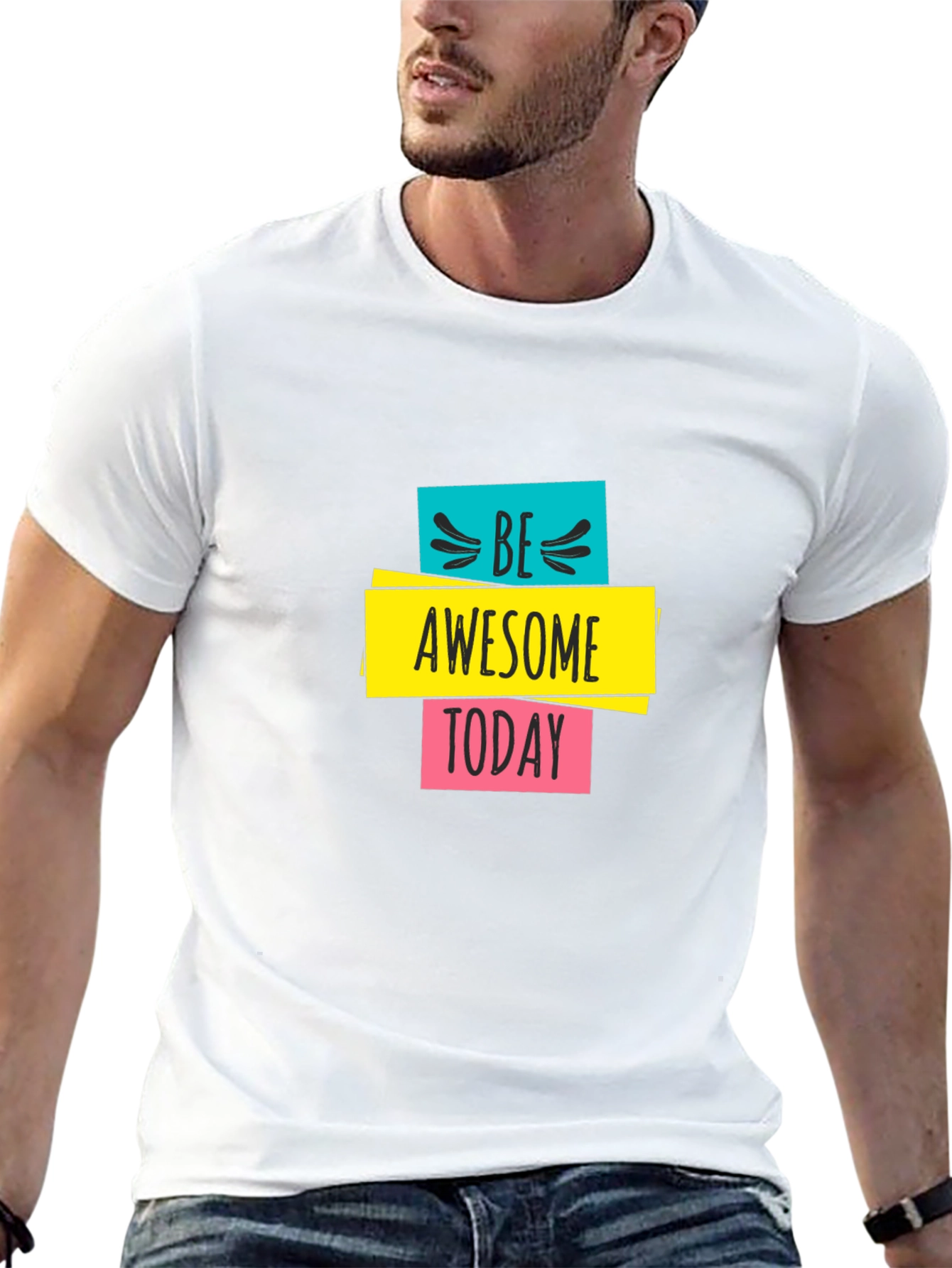 Be Awesome Today Graphic Black T-Shirt