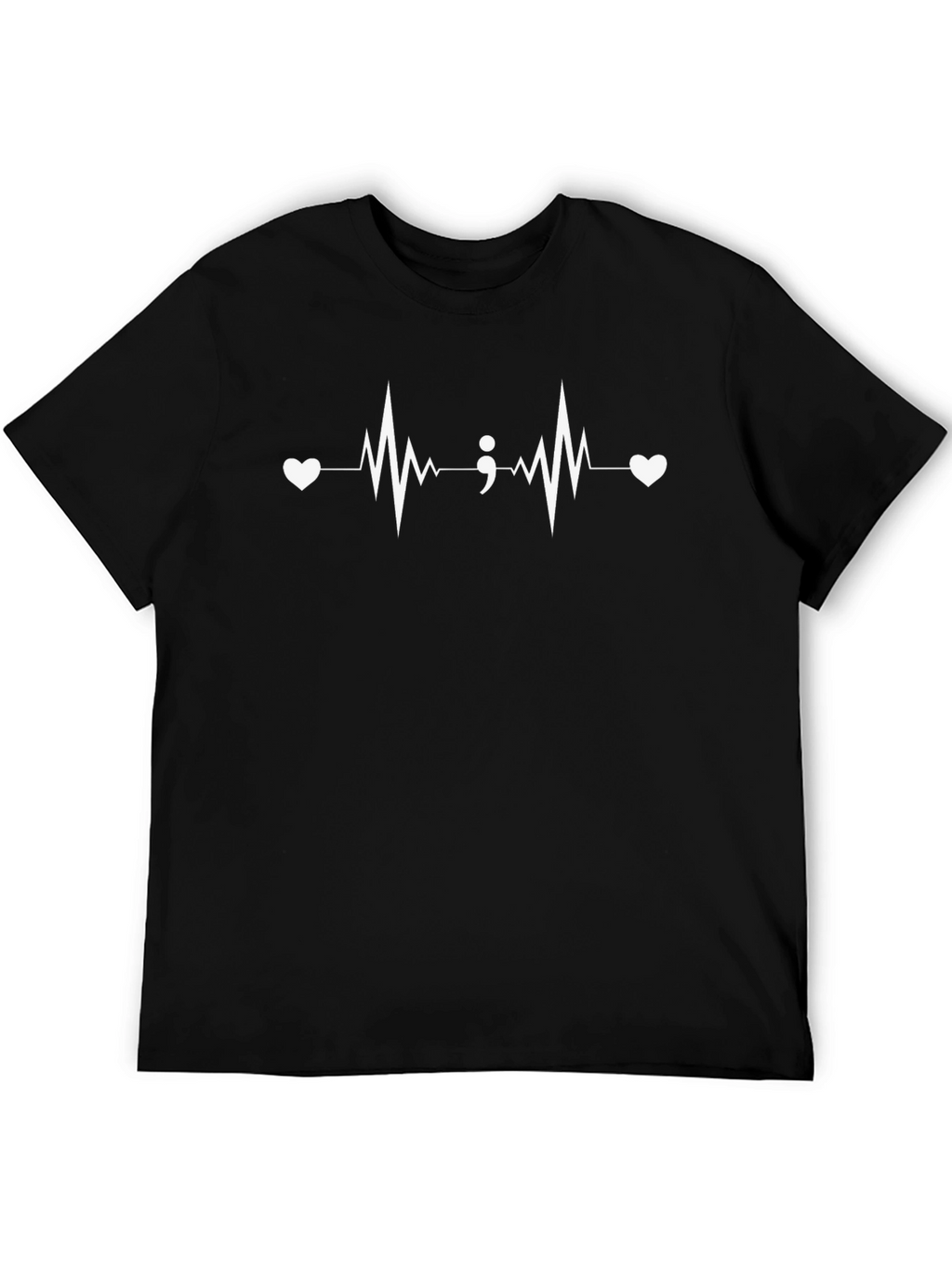 Heartbeat Semicolon Graphic Tee - Hope & Awareness