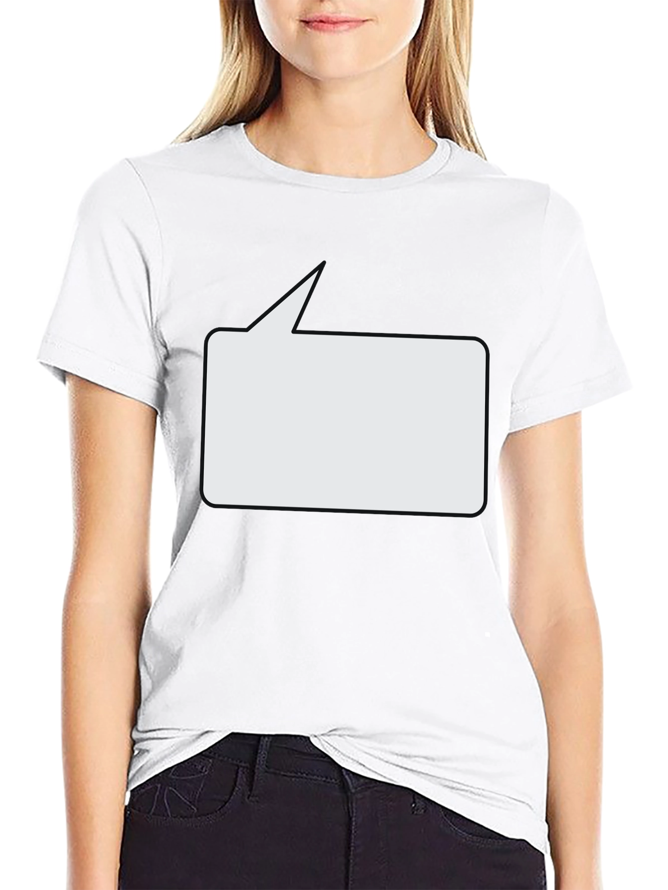 Black T-Shirt with Speech Bubble