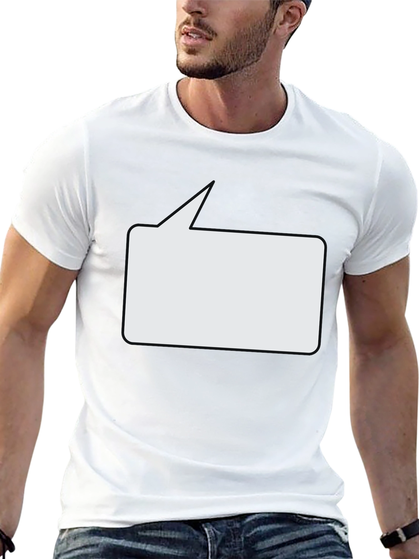 Black T-Shirt with Speech Bubble