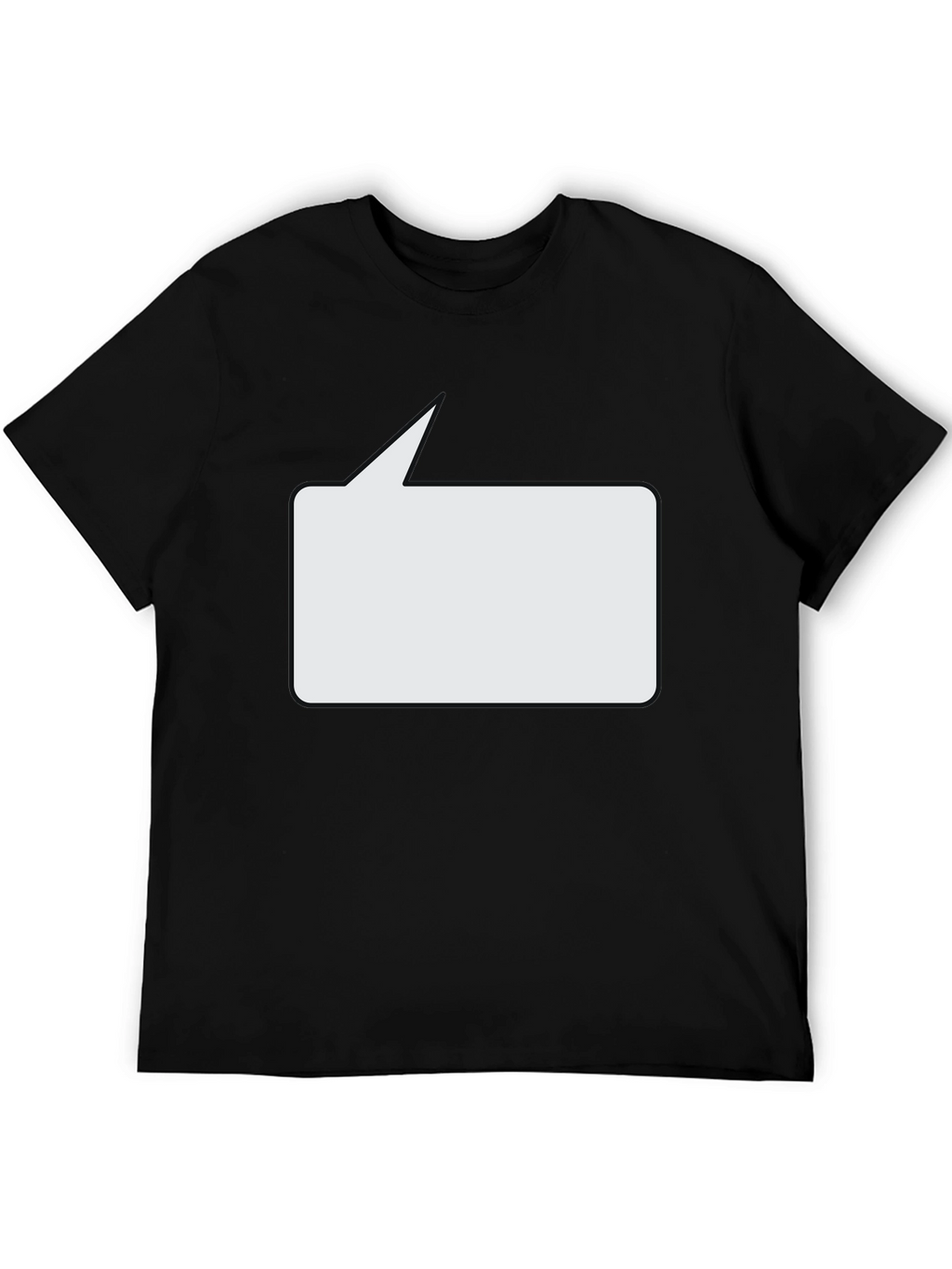 Black T-Shirt with Speech Bubble