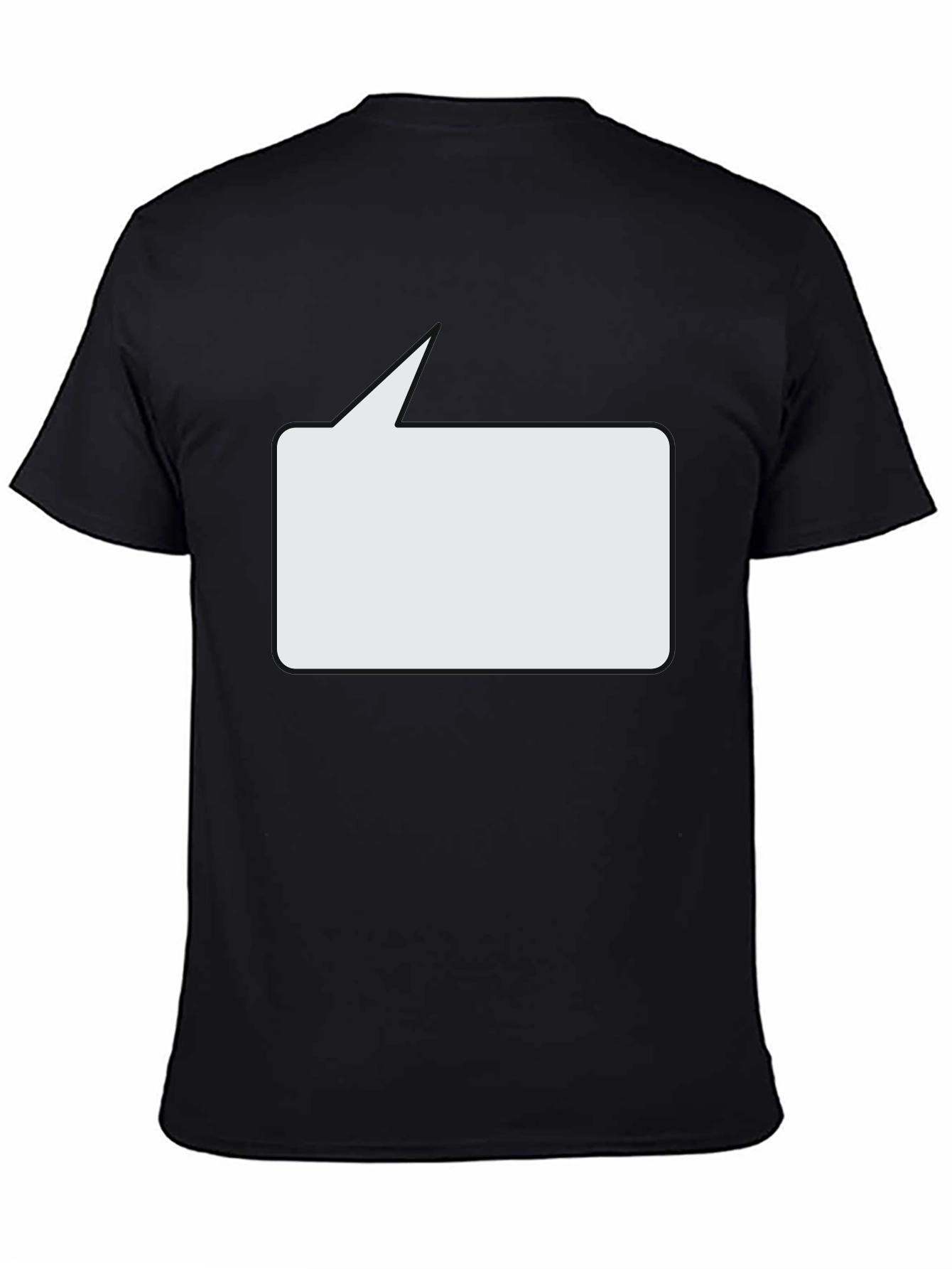 Black T-Shirt with Speech Bubble