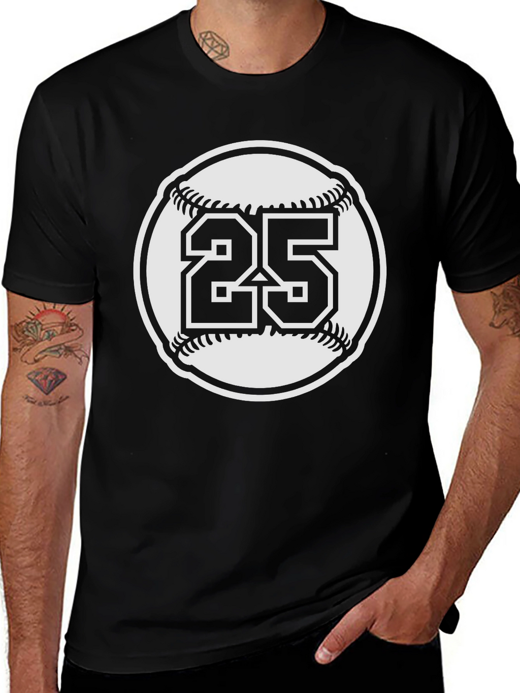 Baseball Number 25 Graphic Tee