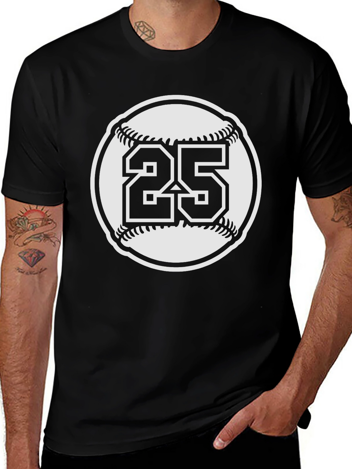 Baseball Number 25 Graphic Tee