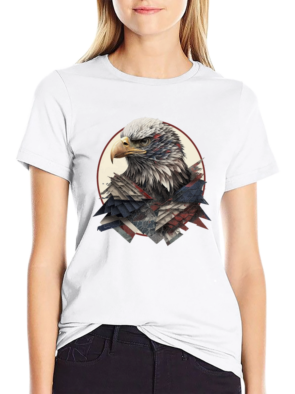 American Eagle Graphic Print Mens Black T-Shirt