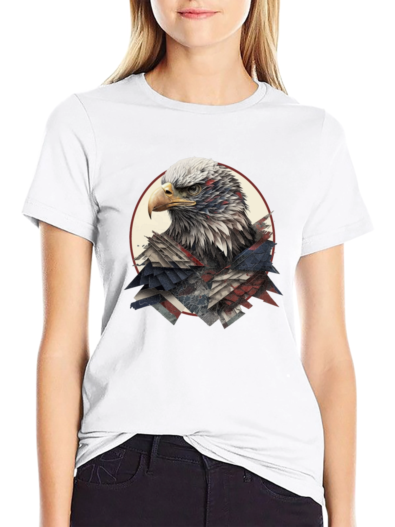 American Eagle Graphic Print Mens Black T-Shirt