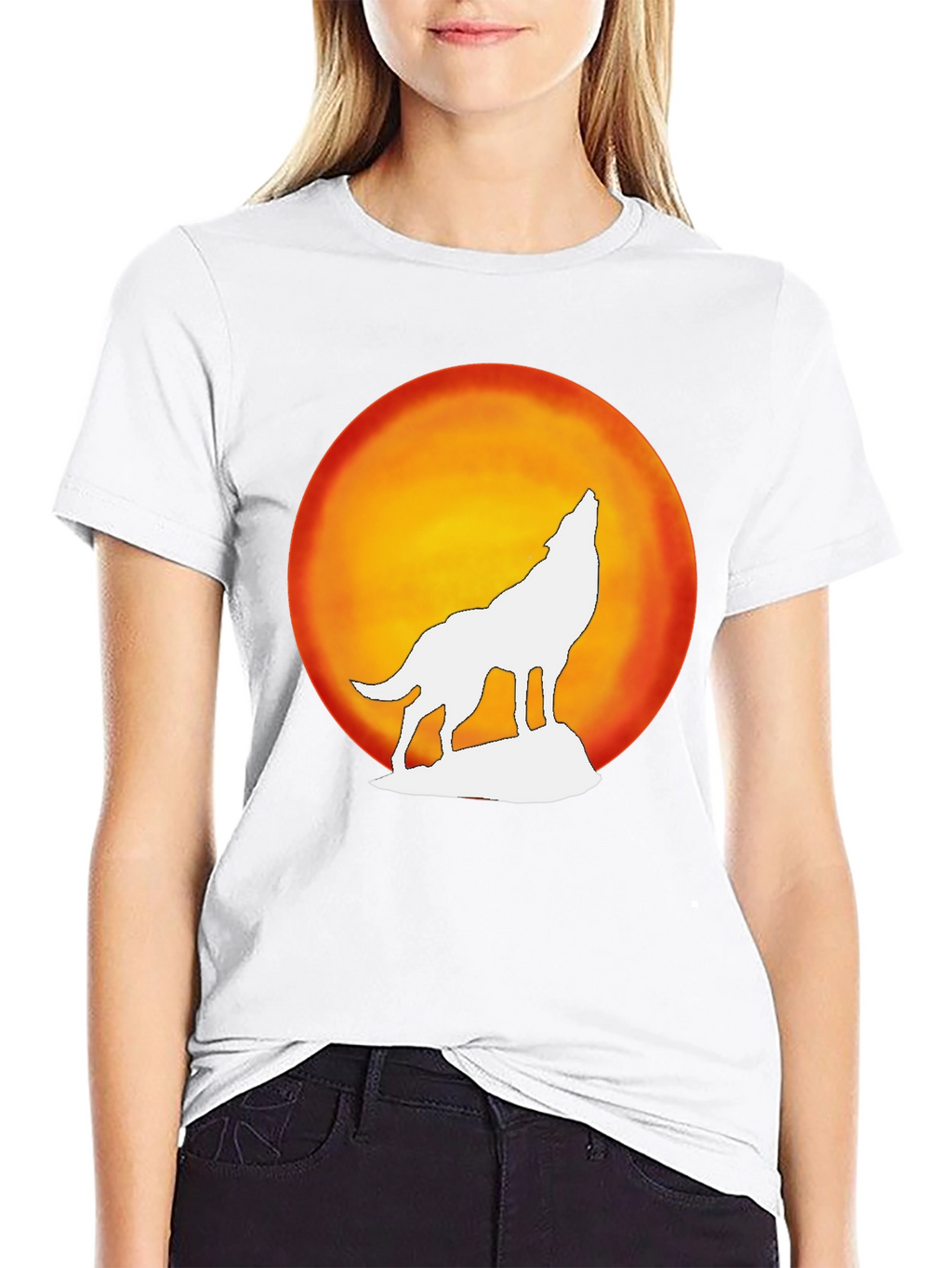 Wolf Howling Moon Graphic Tee
