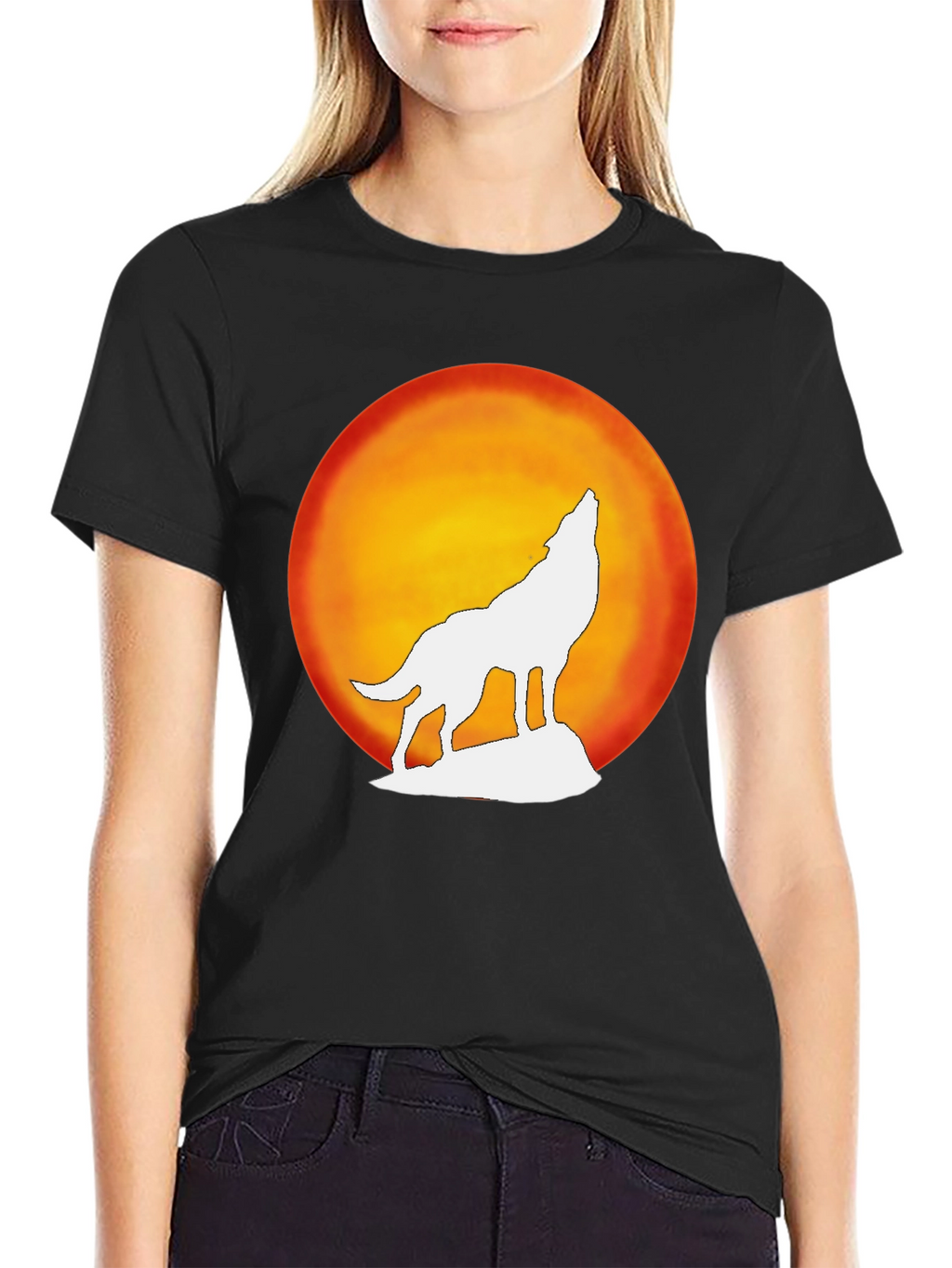 Wolf Howling Moon Graphic Tee