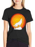 Wolf Howling Moon Graphic Tee