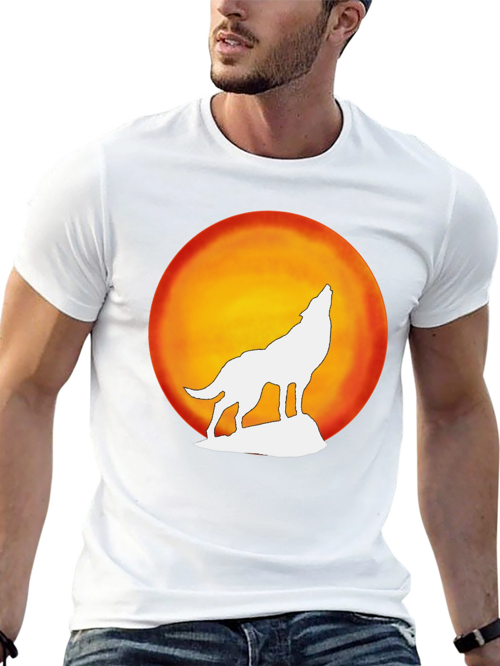 Wolf Howling Moon Graphic Tee