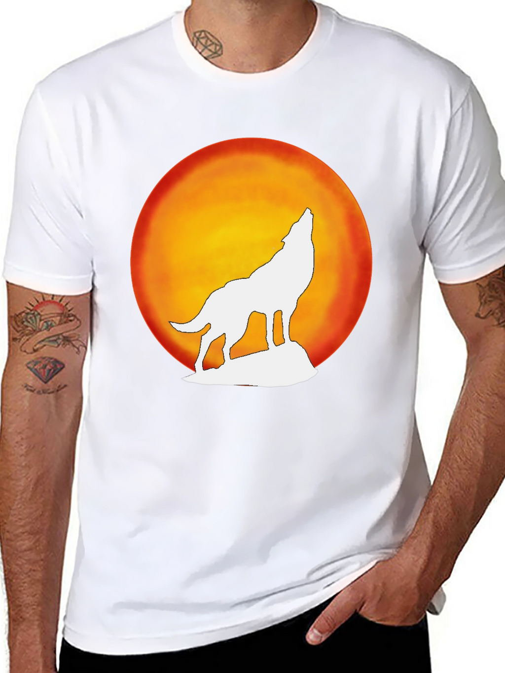 Wolf Howling Moon Graphic Tee