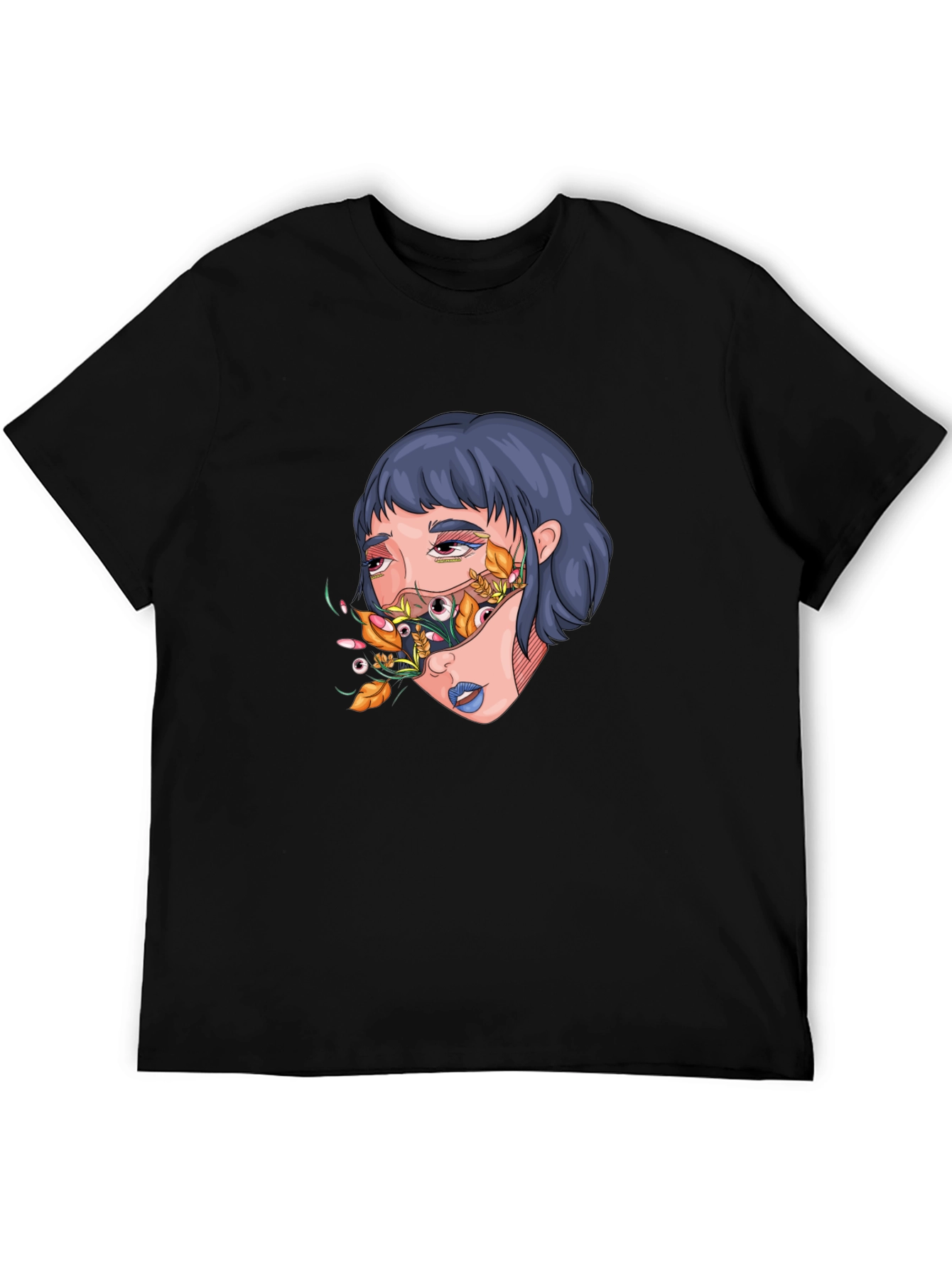 Artistic Graphic Print T-Shirt - Surreal Girl Design