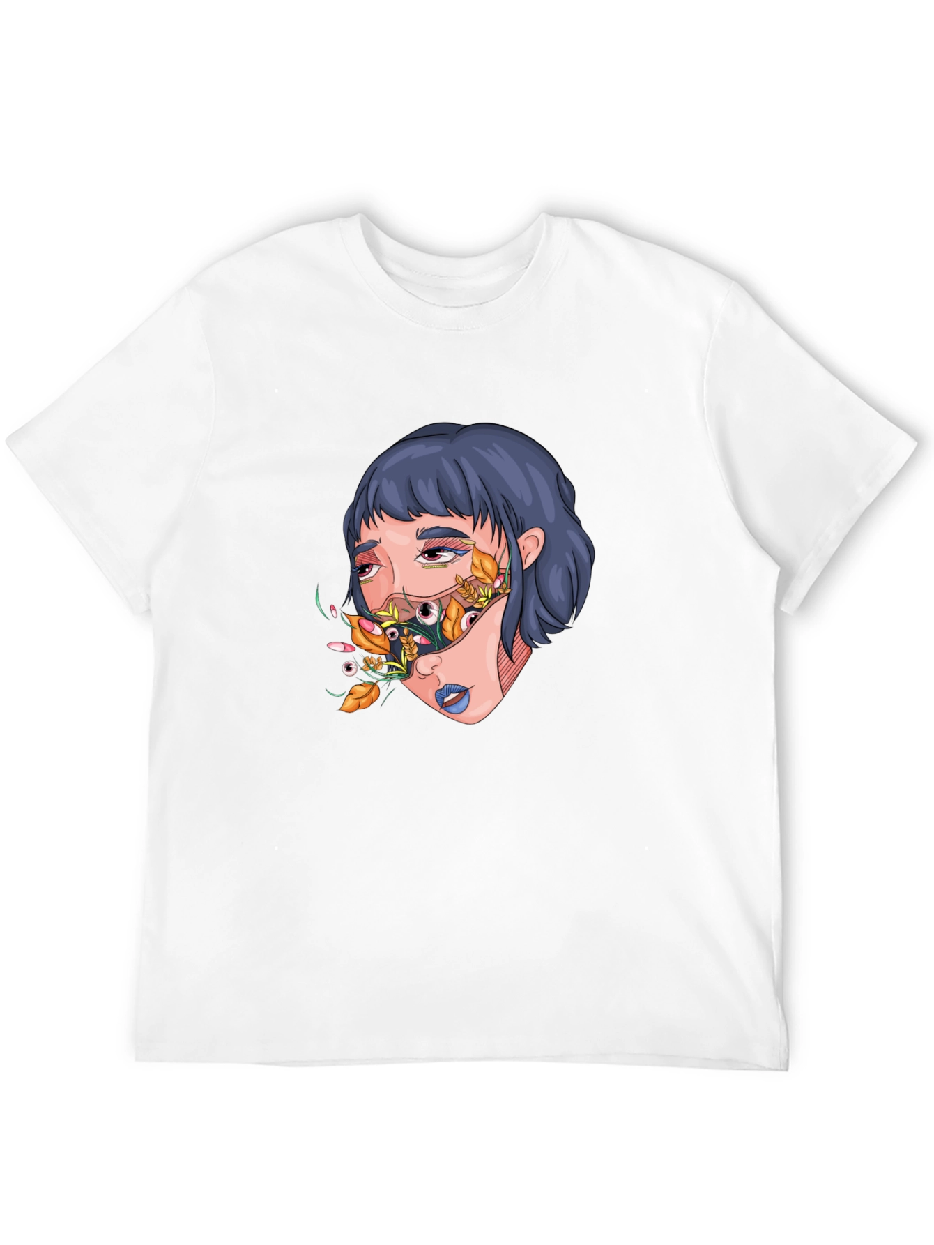 Artistic Graphic Print T-Shirt - Surreal Girl Design