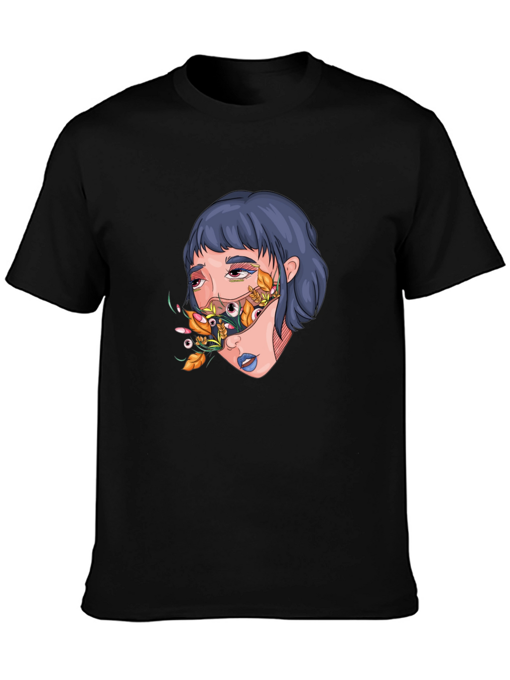 Artistic Graphic Print T-Shirt - Surreal Girl Design