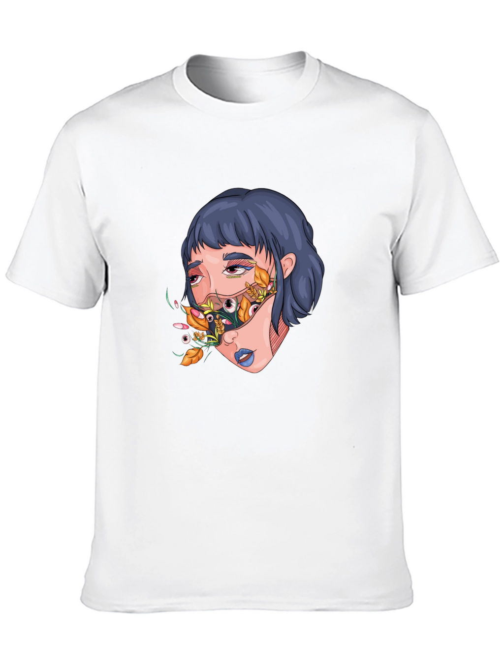 Artistic Graphic Print T-Shirt - Surreal Girl Design