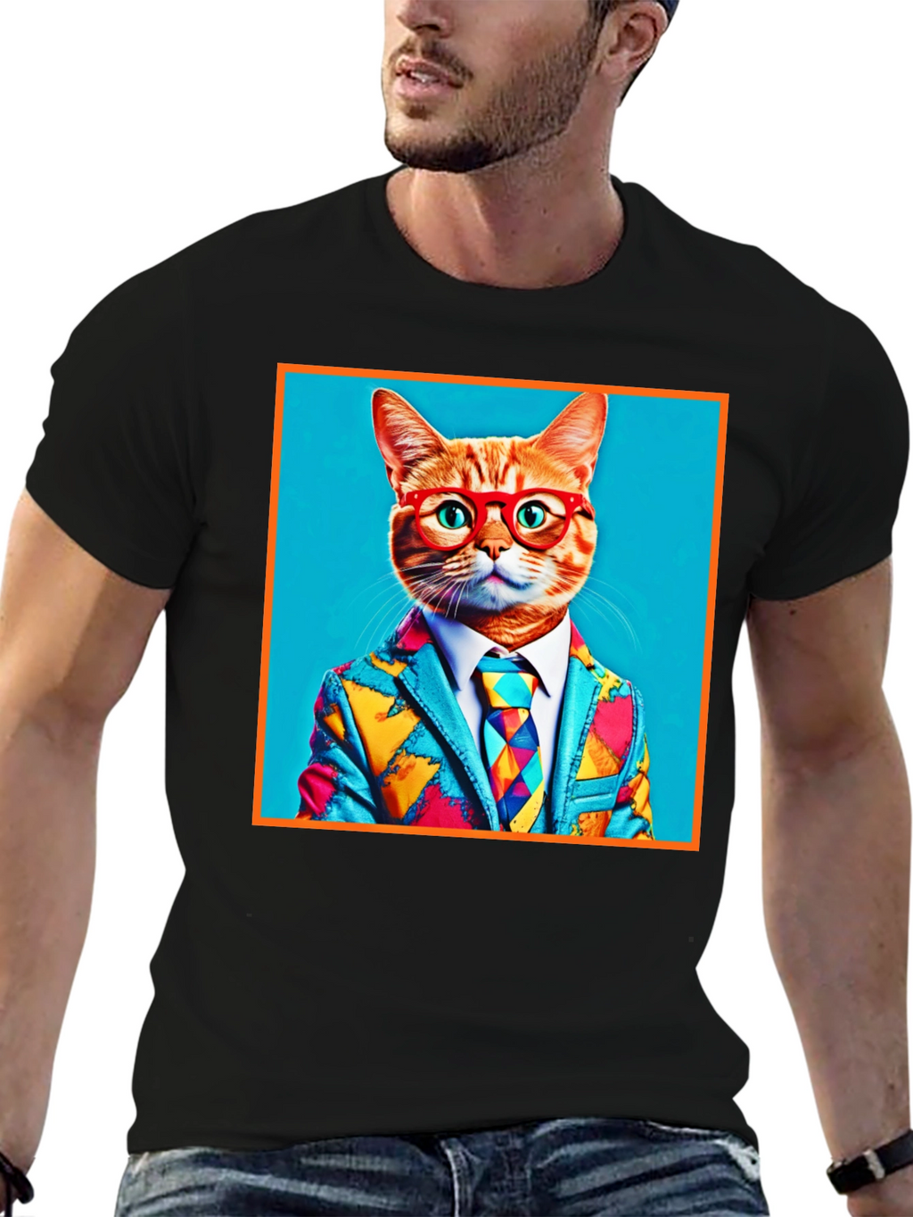Cool Cat Suit Graphic T-Shirt - Novelty Menswear