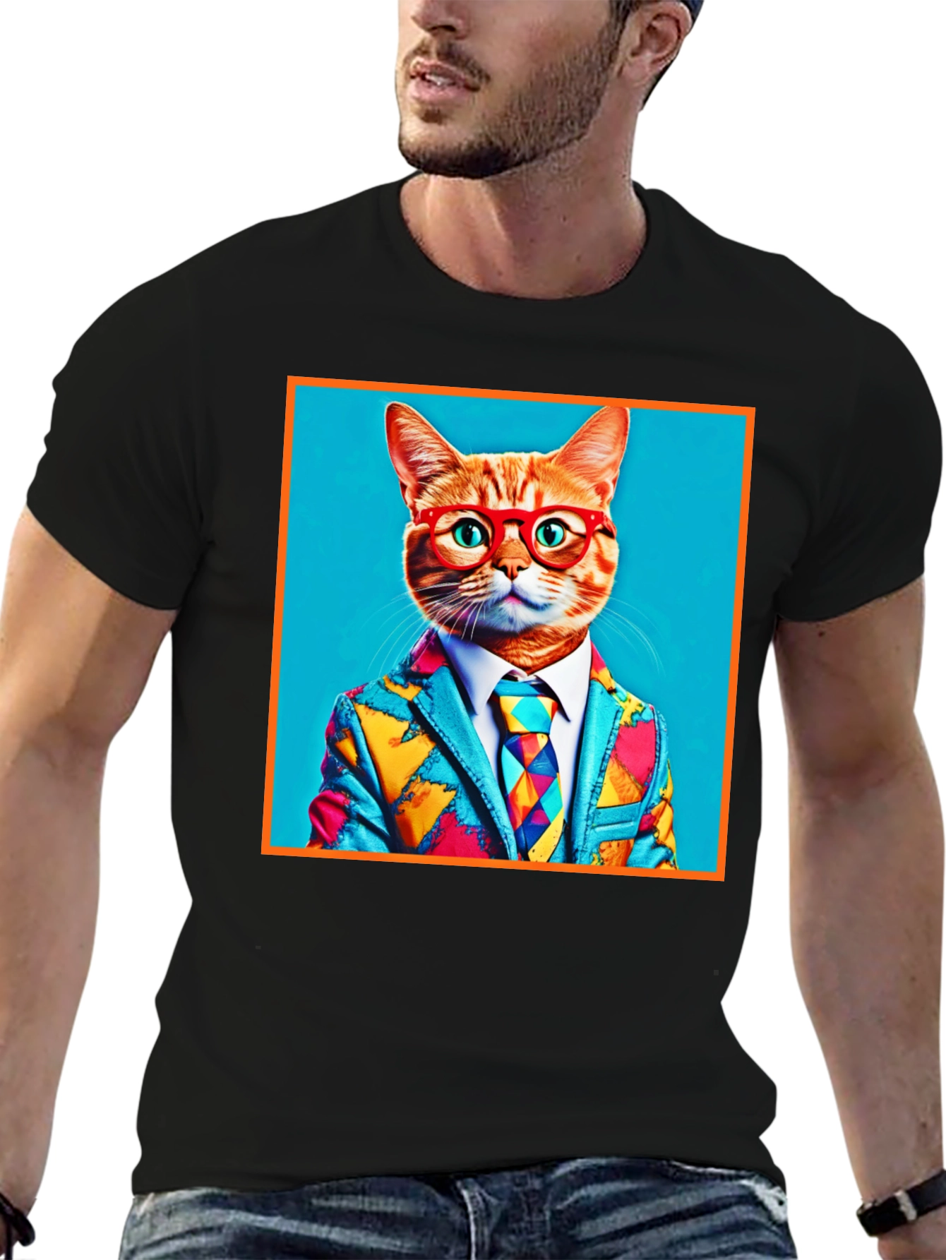 Cool Cat Suit Graphic T-Shirt - Novelty Menswear