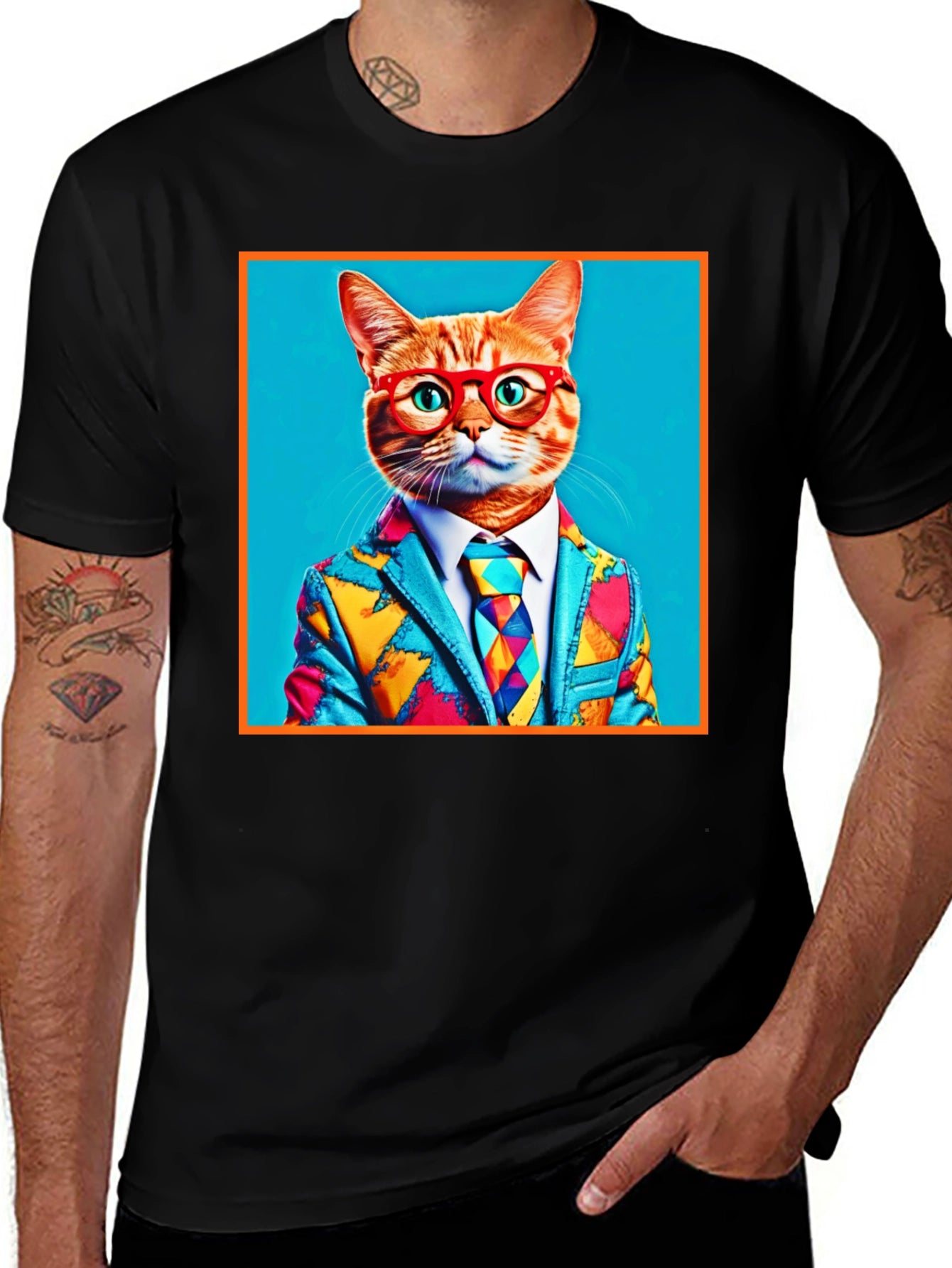 Cool Cat Suit Graphic T-Shirt - Novelty Menswear