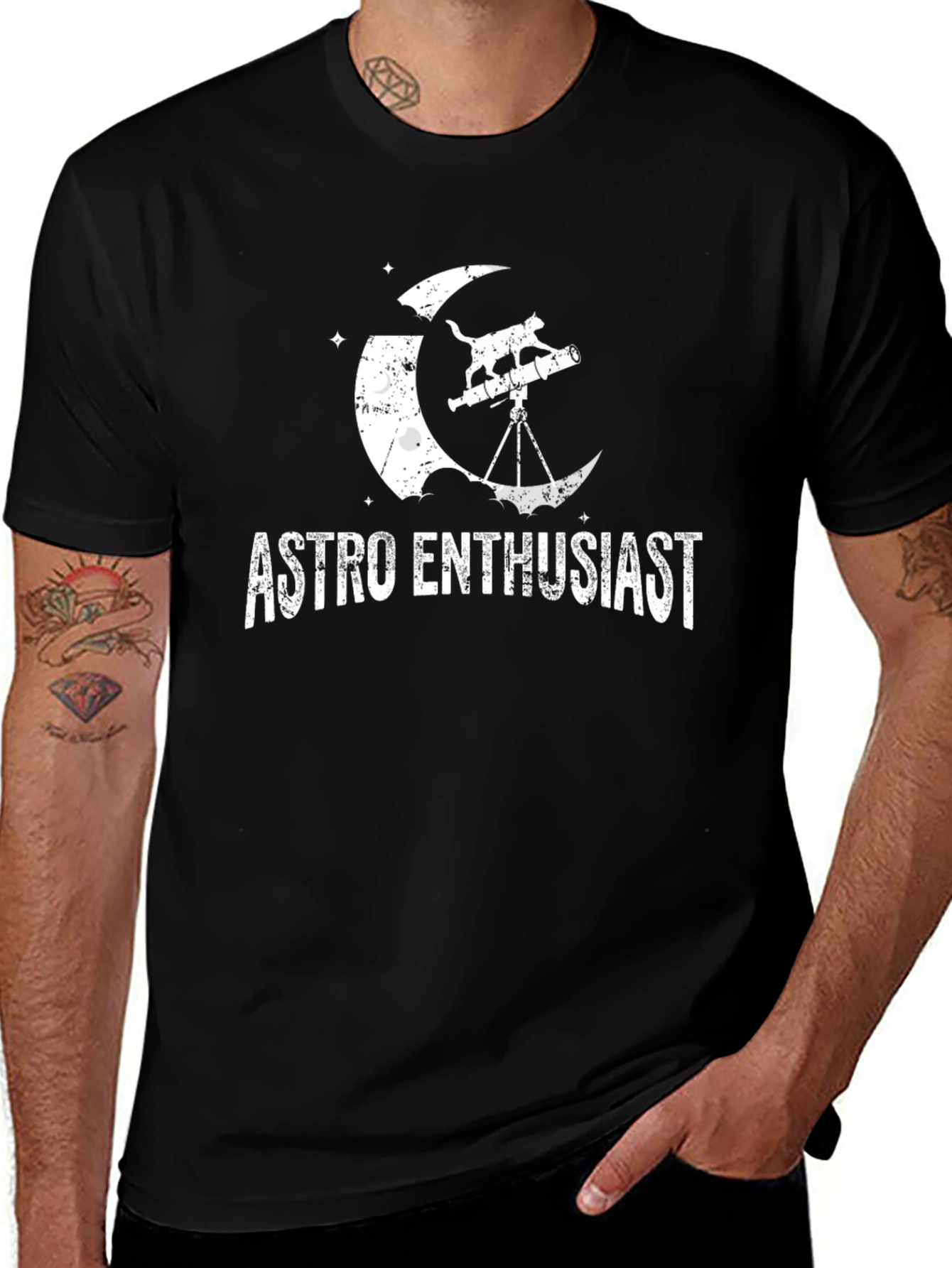 Astro Enthusiast Cat Telescope T-Shirt