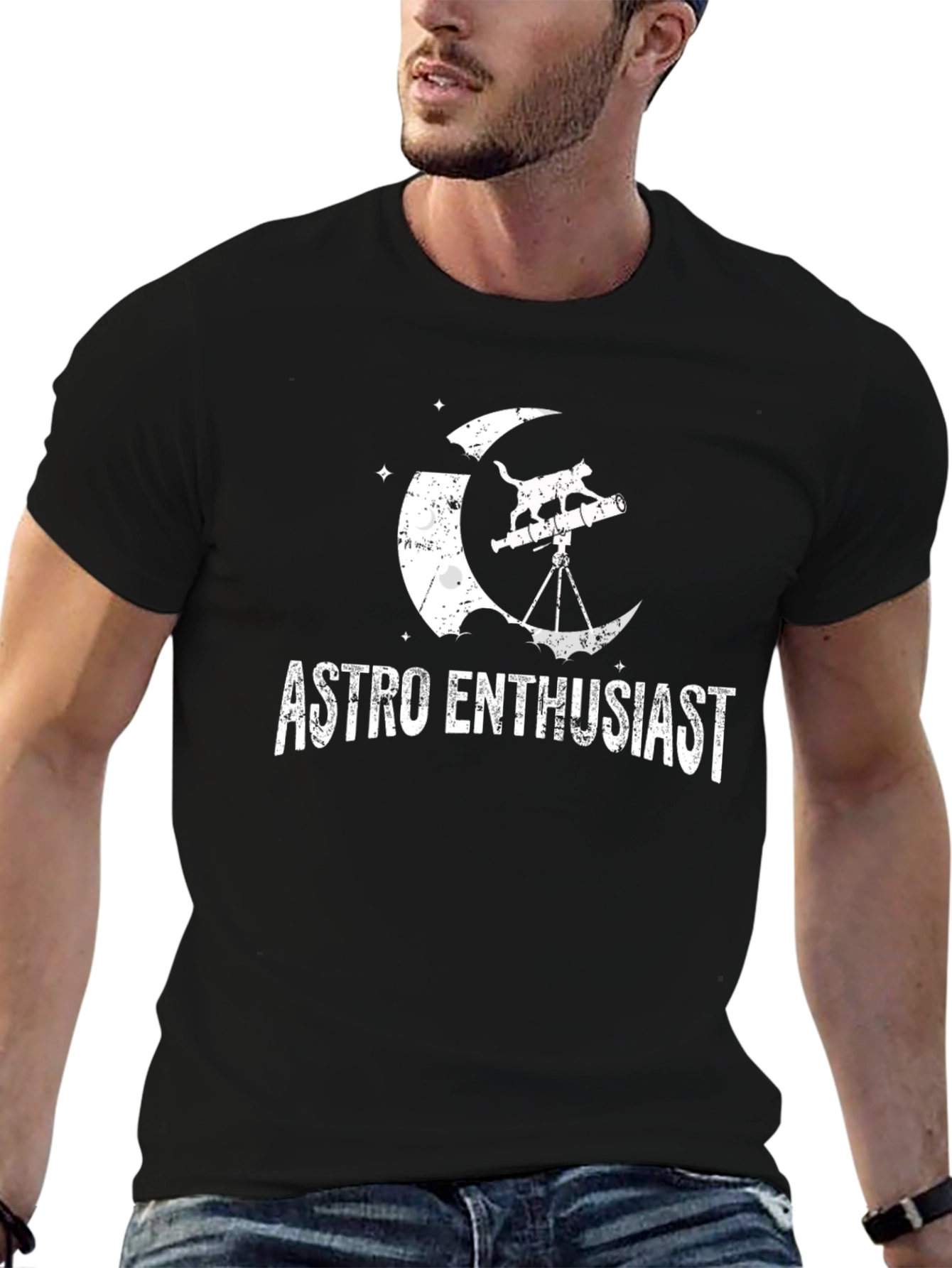 Astro Enthusiast Cat Telescope T-Shirt