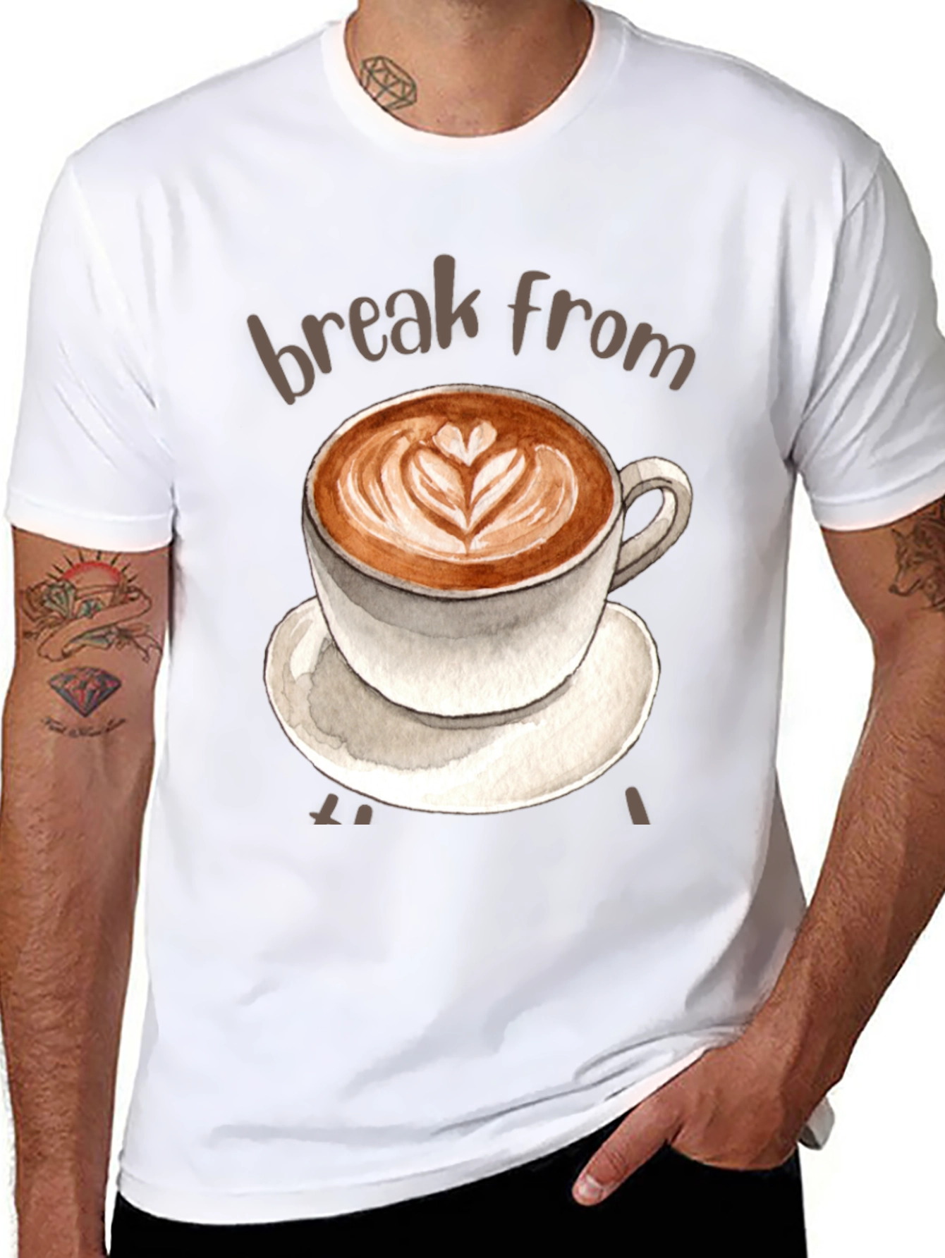 Coffee Break T-Shirt - Latte Art Tee