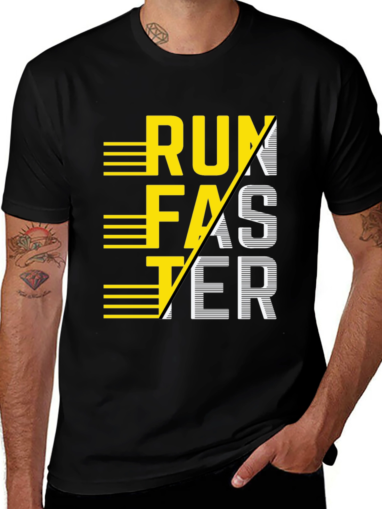 Run Faster Graphic Tee - Athletic Motivation Shirt