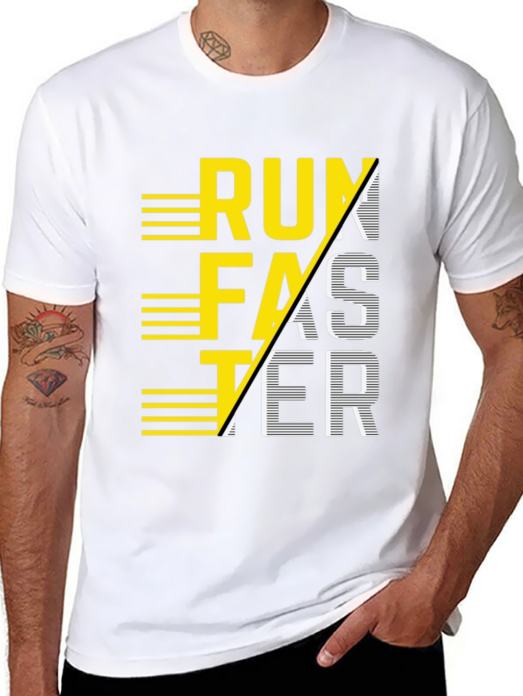 Run Faster Graphic Tee - Athletic Motivation Shirt