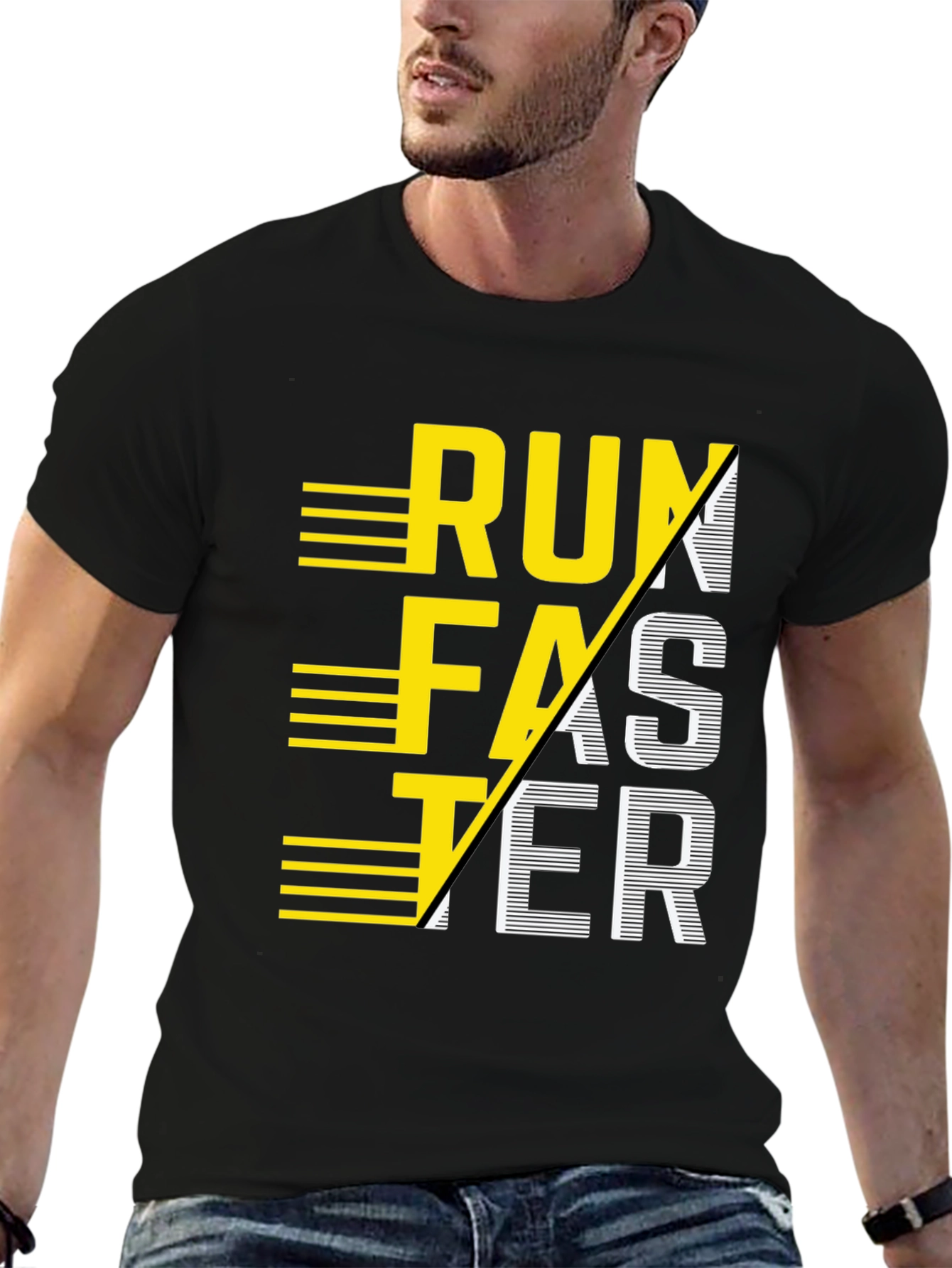 Run Faster Graphic Tee - Athletic Motivation Shirt