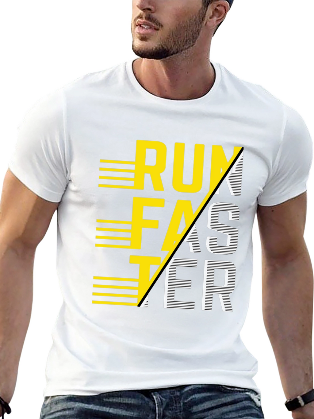 Run Faster Graphic Tee - Athletic Motivation Shirt