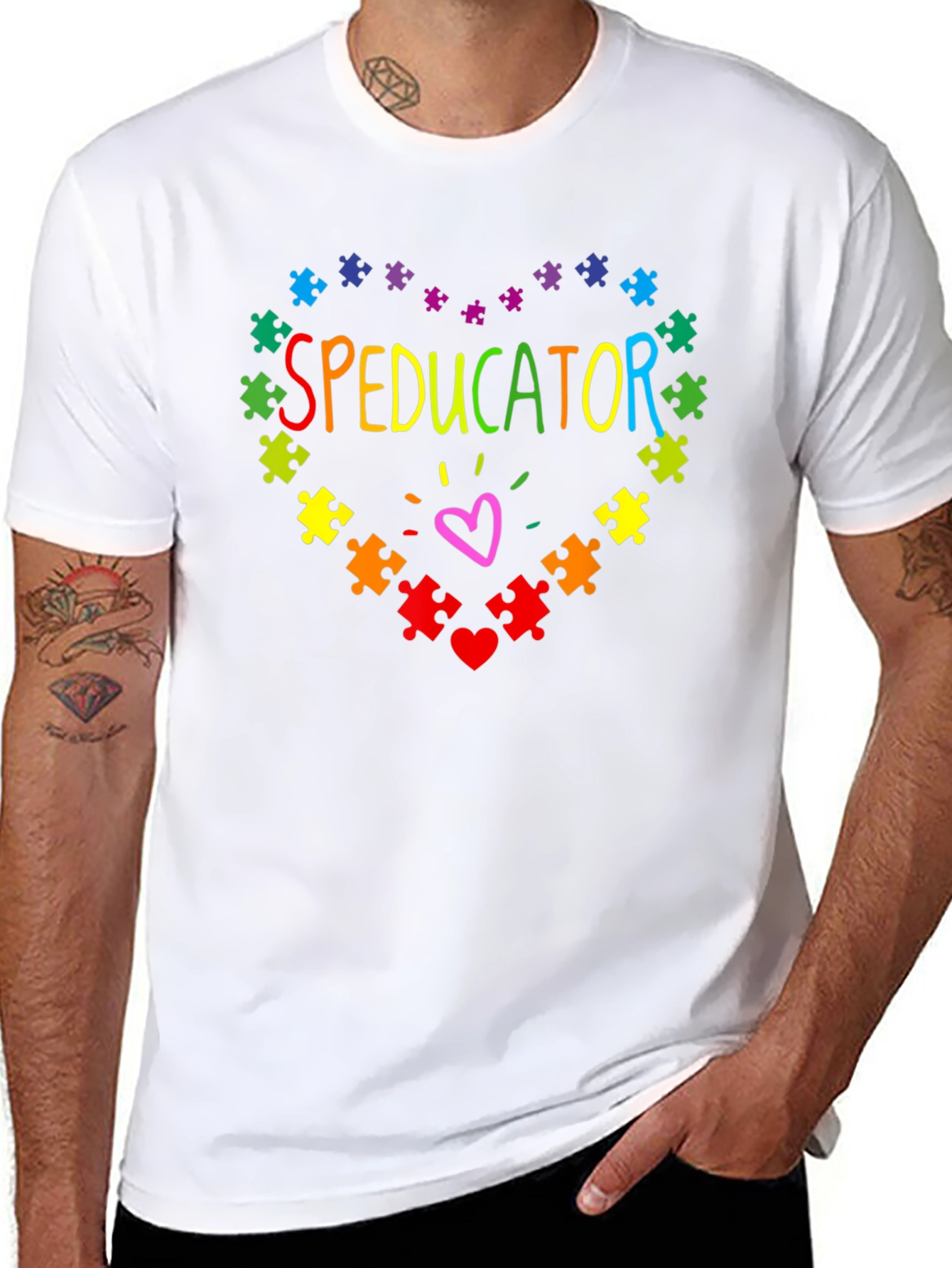 Speducator Autism Awareness Puzzle Heart T-Shirt