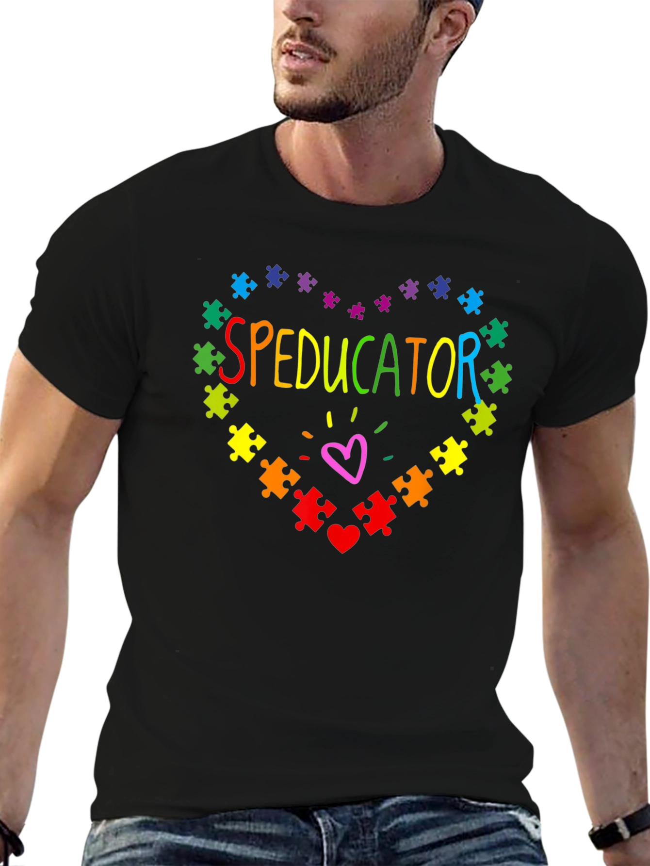 Speducator Autism Awareness Puzzle Heart T-Shirt