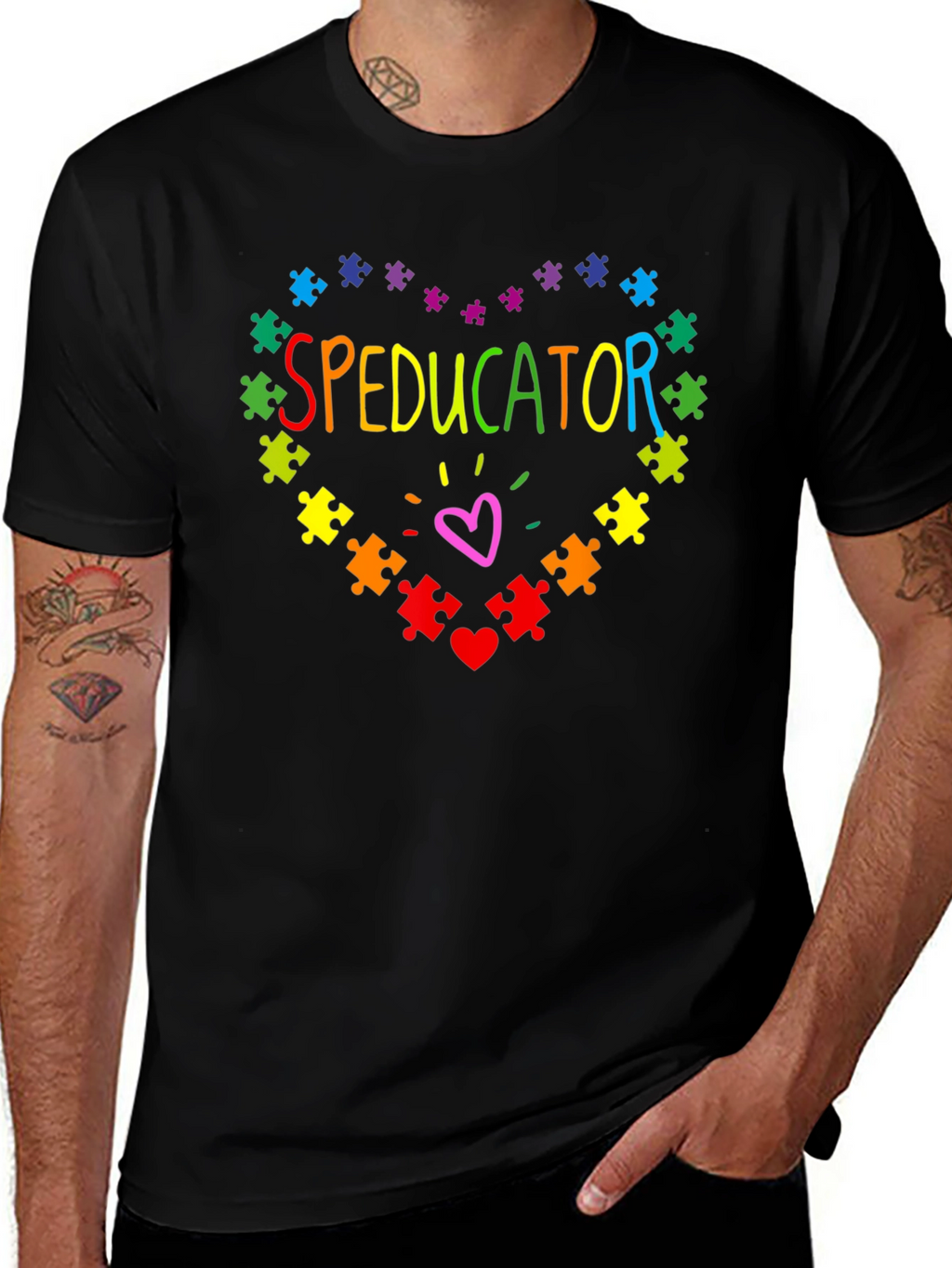 Speducator Autism Awareness Puzzle Heart T-Shirt