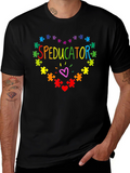 Speducator Autism Awareness Puzzle Heart T-Shirt