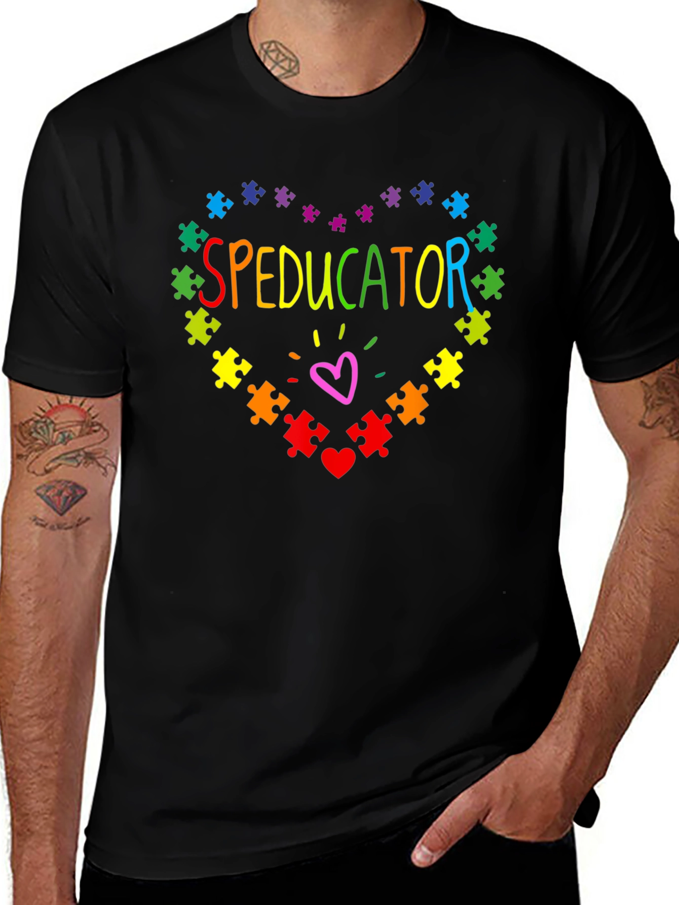 Speducator Autism Awareness Puzzle Heart T-Shirt