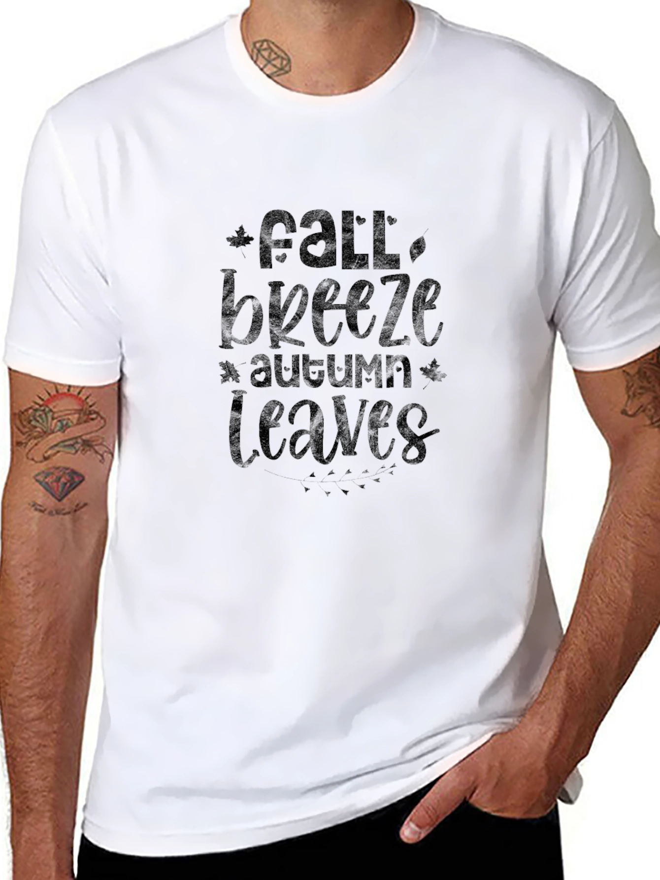 Fall Breeze Autumn Leaves Graphic T-Shirt