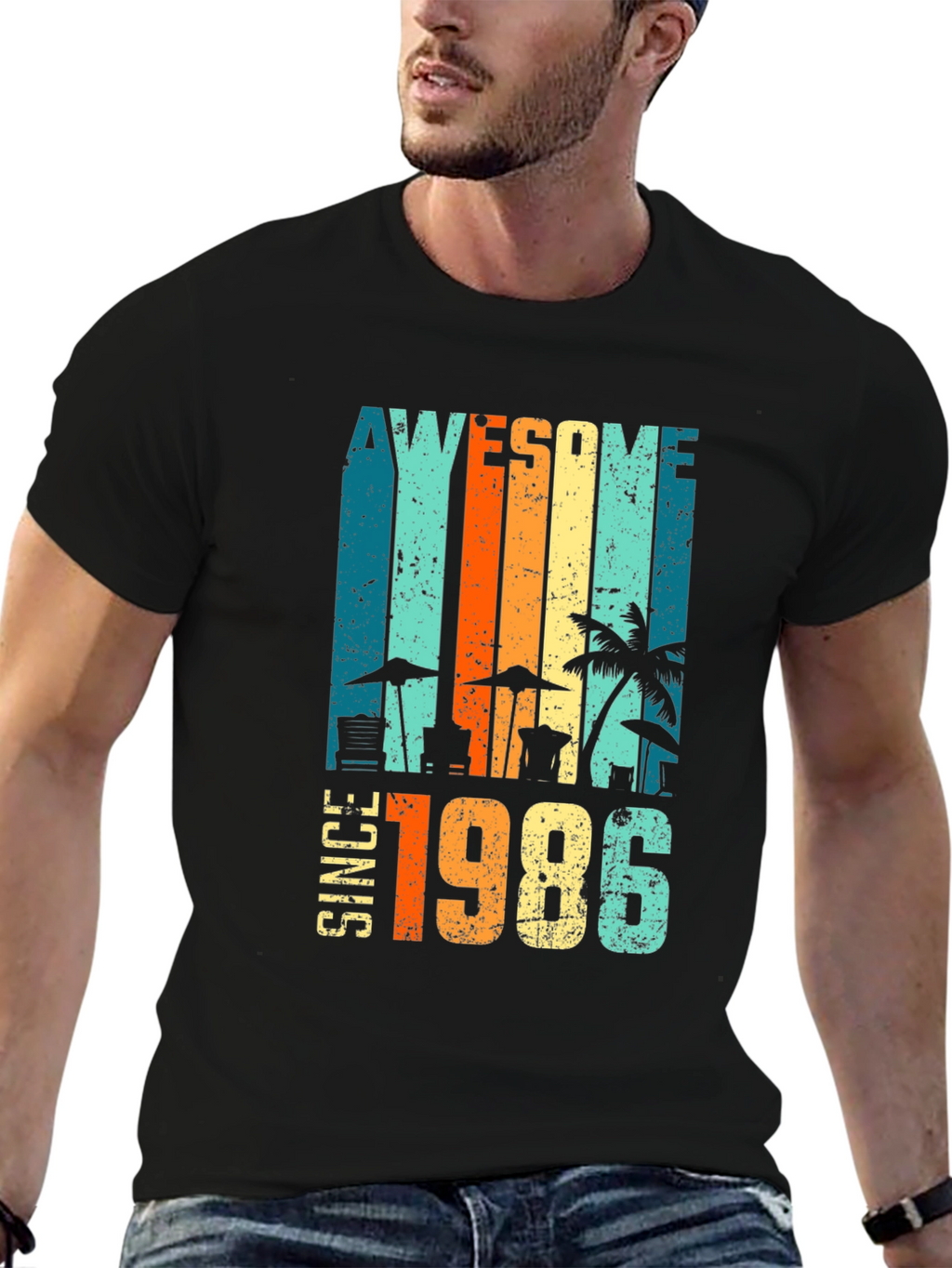 Awesome Since 1986 Retro Beach T-Shirt