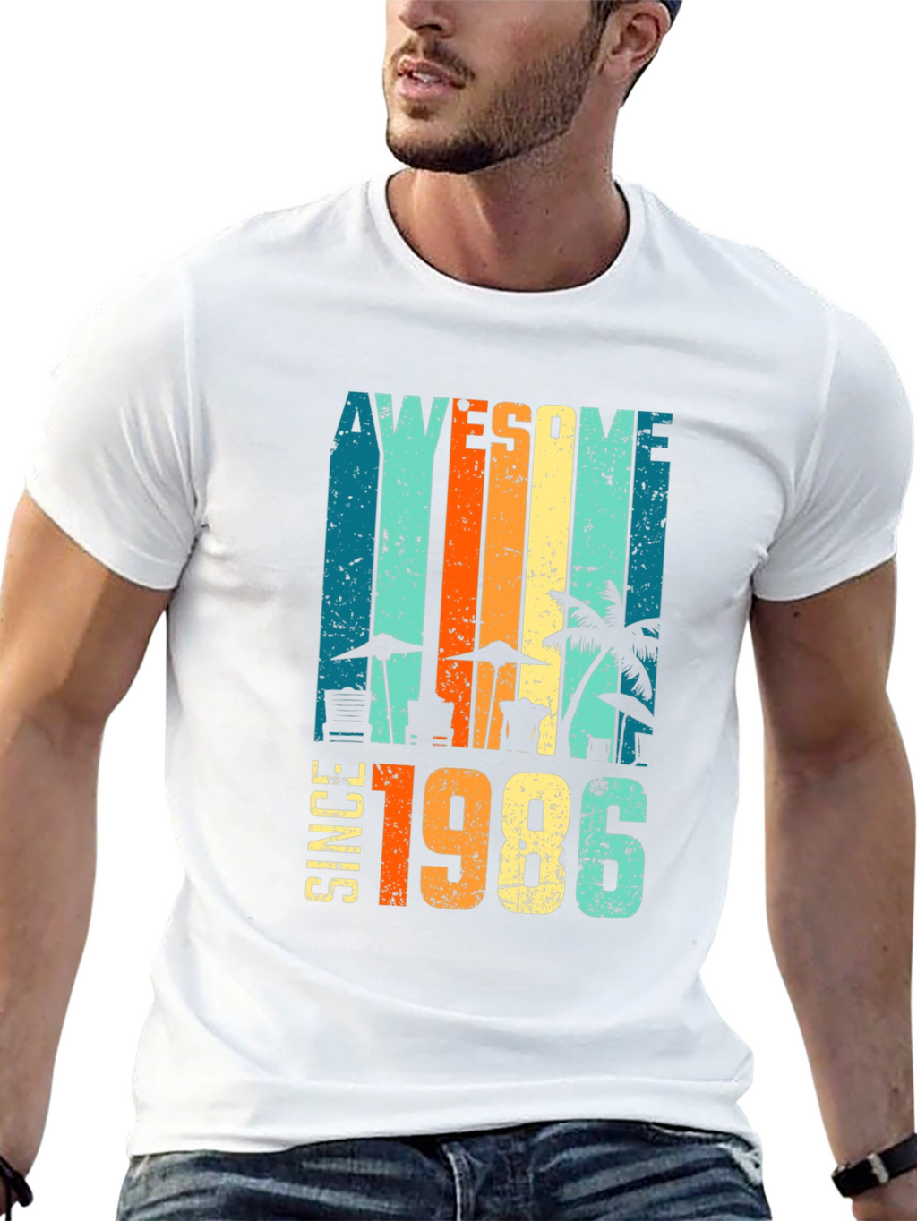 Awesome Since 1986 Retro Beach T-Shirt