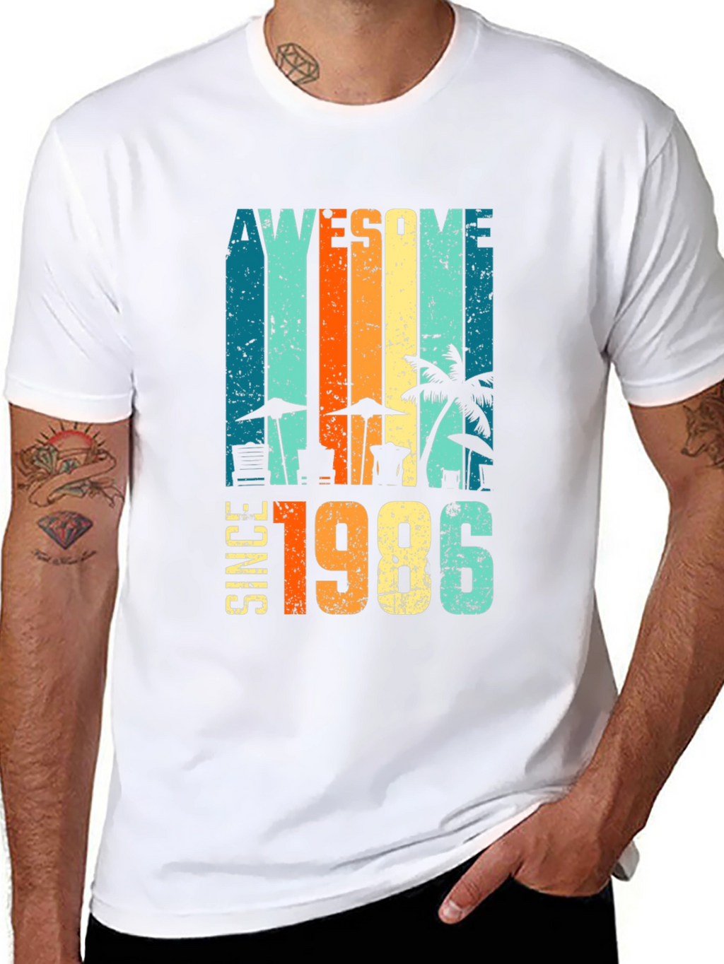 Awesome Since 1986 Retro Beach T-Shirt