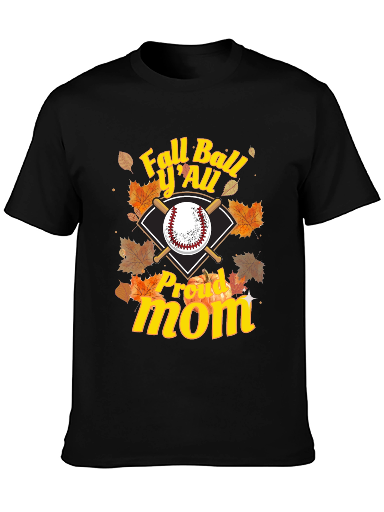 Fall Ball Yall Proud Mom Graphic Tee