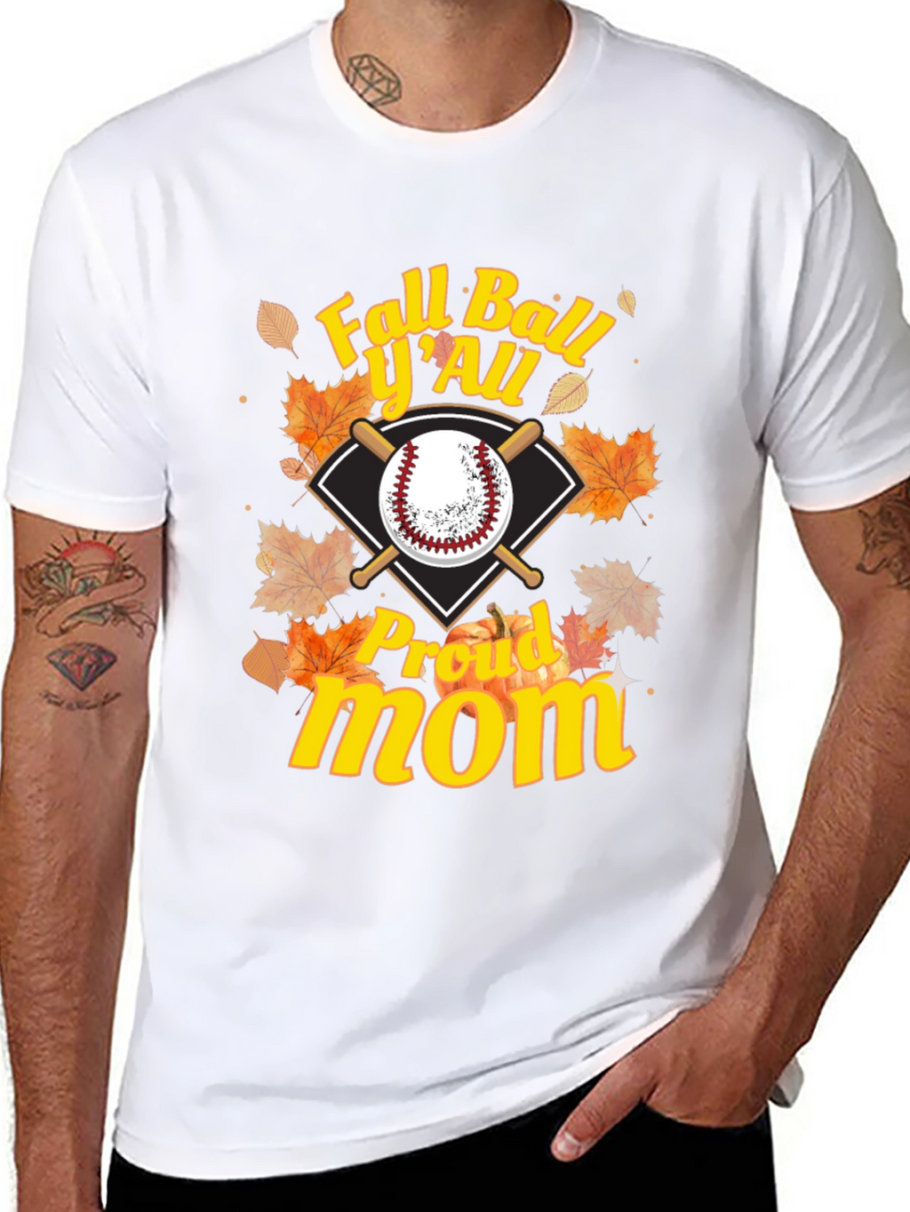 Fall Ball Yall Proud Mom Graphic Tee