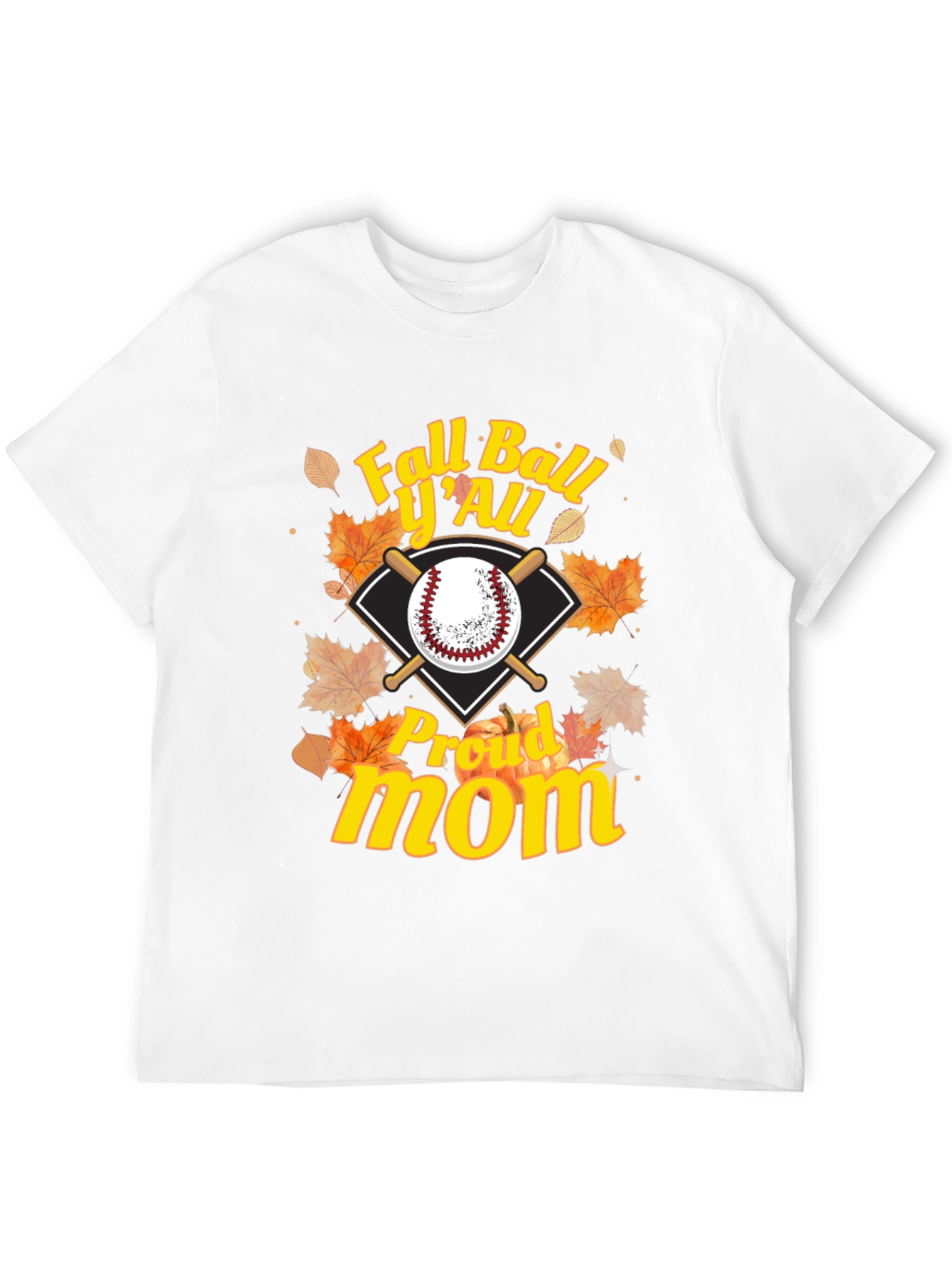 Fall Ball Yall Proud Mom Graphic Tee