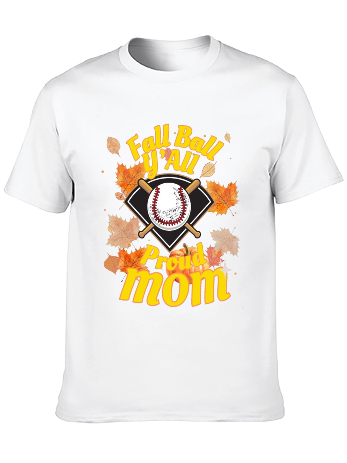 Fall Ball Yall Proud Mom Graphic Tee