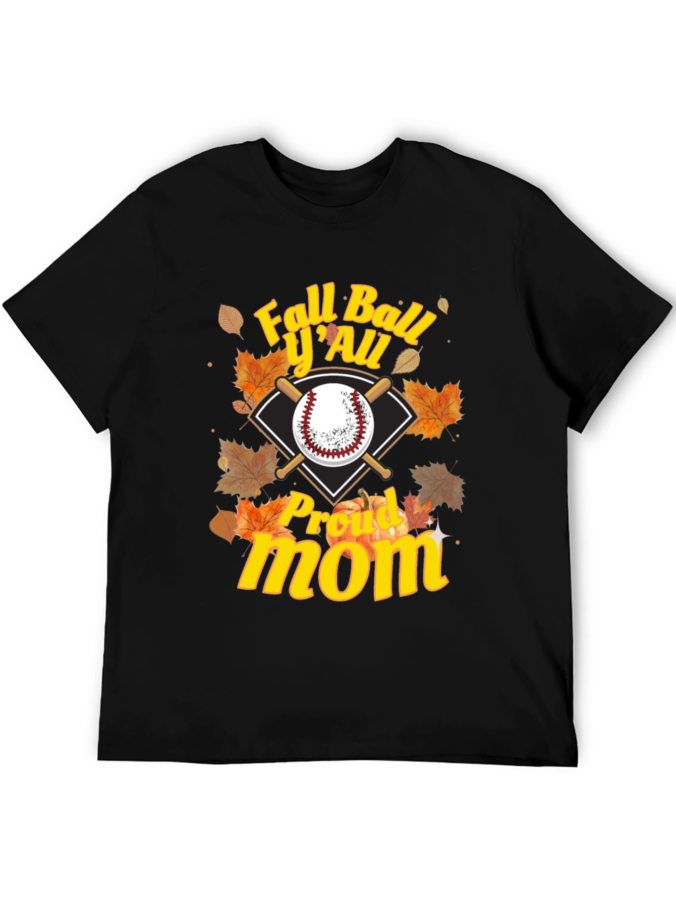 Fall Ball Yall Proud Mom Graphic Tee