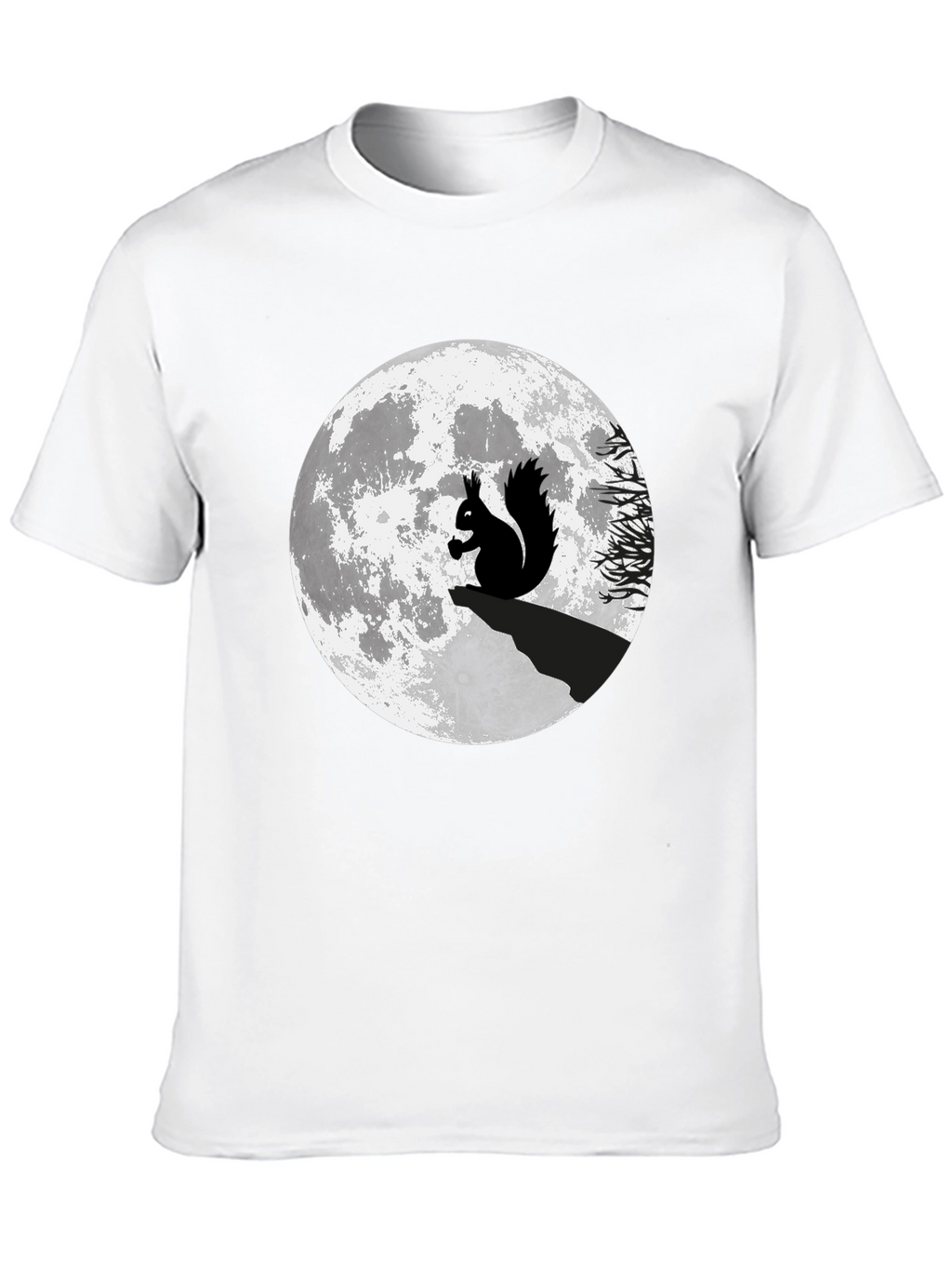 Squirrel Moon Graphic T-Shirt - Black