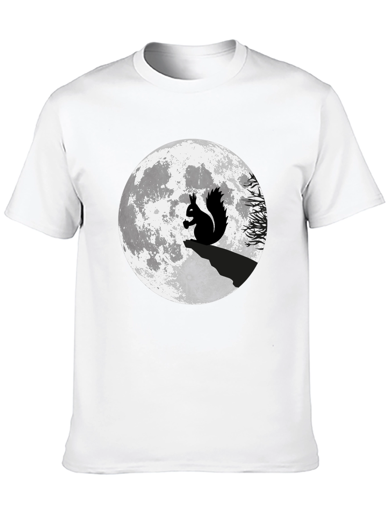 Squirrel Moon Graphic T-Shirt - Black