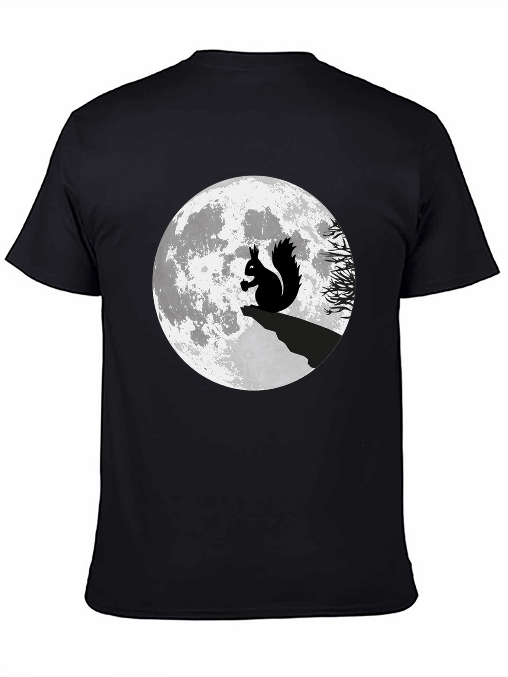 Squirrel Moon Graphic T-Shirt - Black